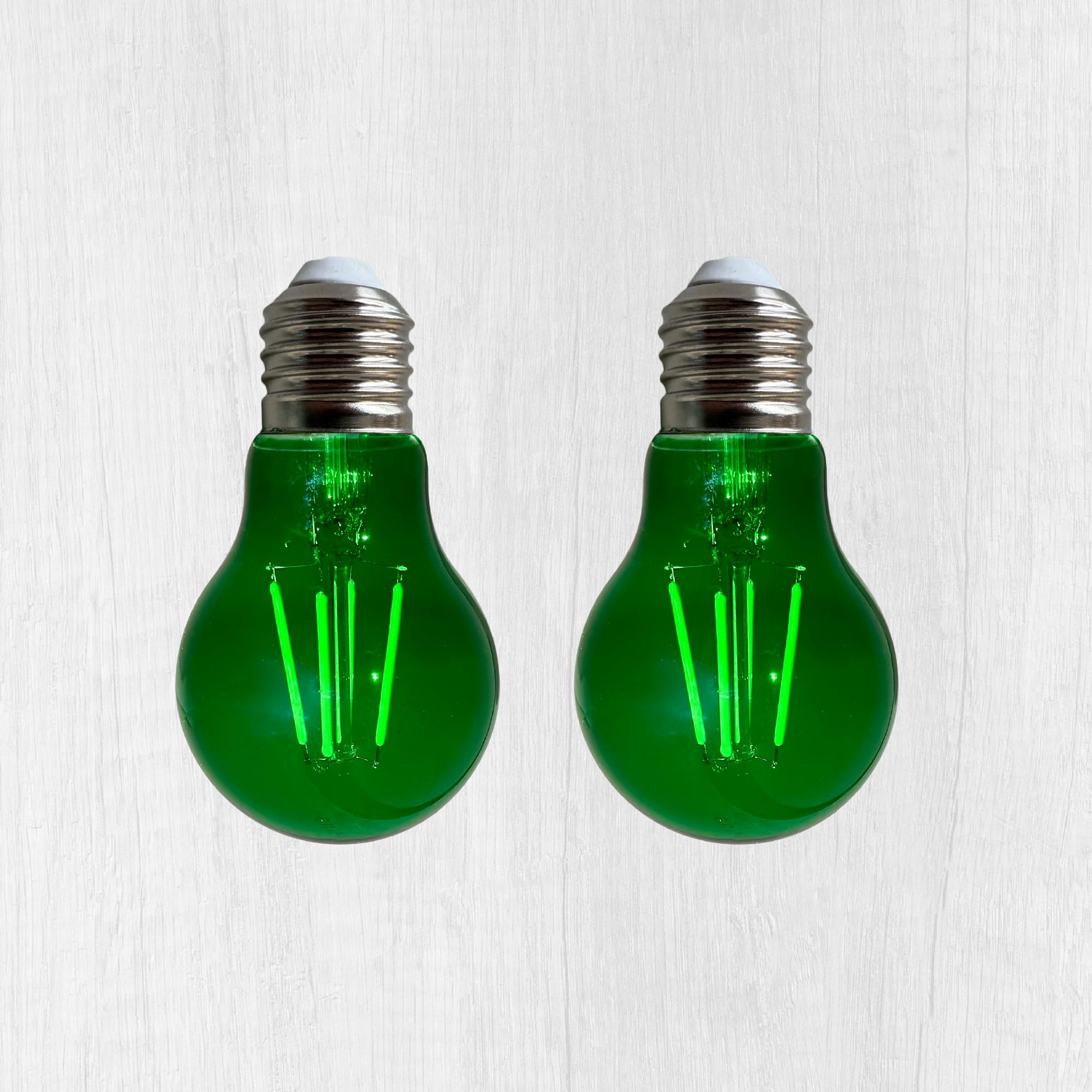 WHFIALUX A19 Edison LED Light Bulbs, 4W, Green Glass, E26 Base, Indoor/Outdoor, 2 Pack
