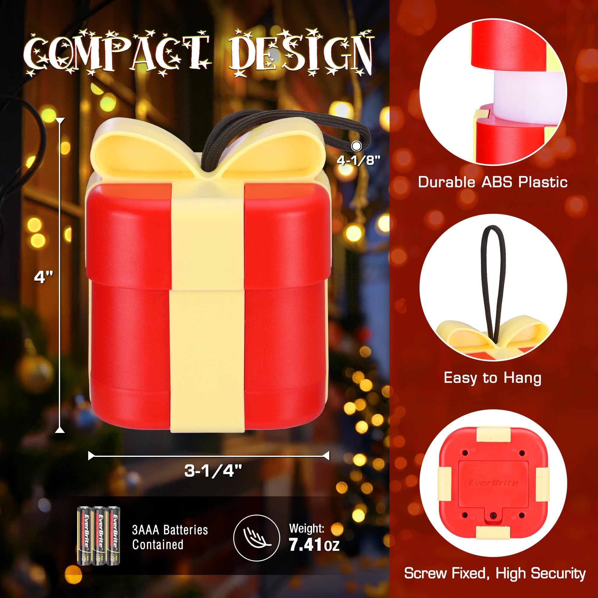 Christmas Gift Everbrite Christmas Gift Box Lantern 3 Pack  5 Light Modes Holiday Decoration Presents For Women And Men  Aaa Batteries Contained Stocking Stuffers  Christmas Lights Indoor & Outdoor