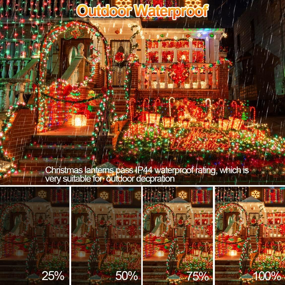 200 Ft 500 Led Christmas Lights Outdoor Decorations Super Long Fairy Lights Waterproof 8 Modes Timer Clear Wire String Lights Fo