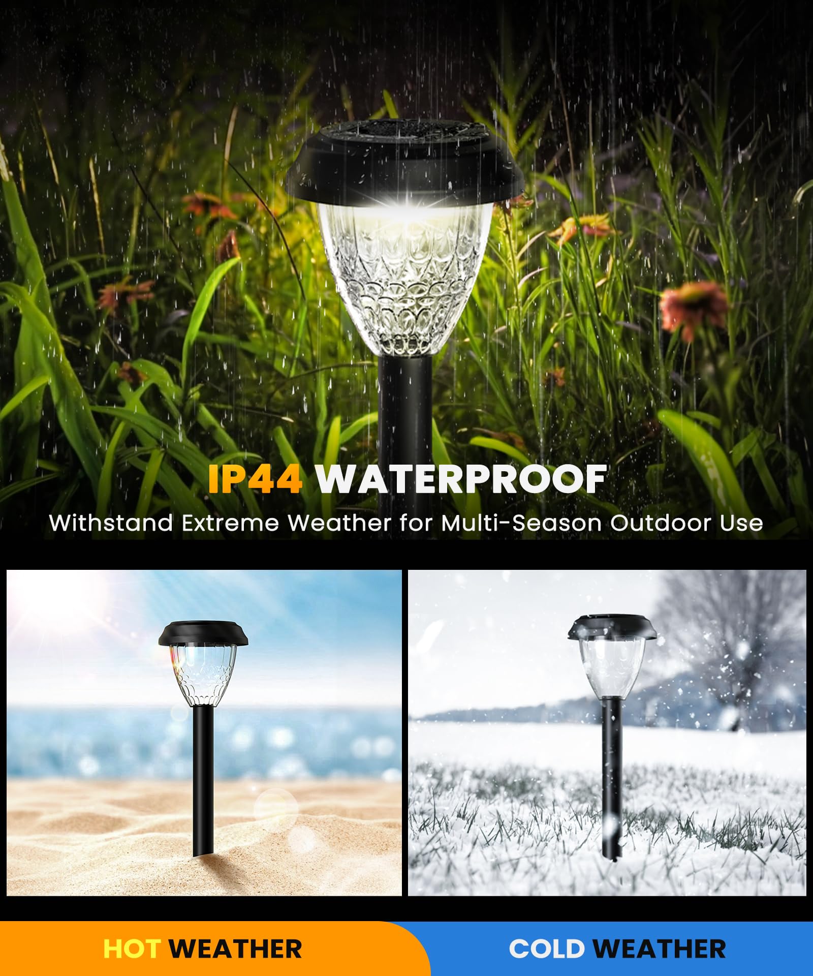 Sunow Super Bright Solar Lights For Outside, Up To 12H Solar Lights Outdoor Waterproof, 8 Pack Outdoor Lights Decorative, Garden