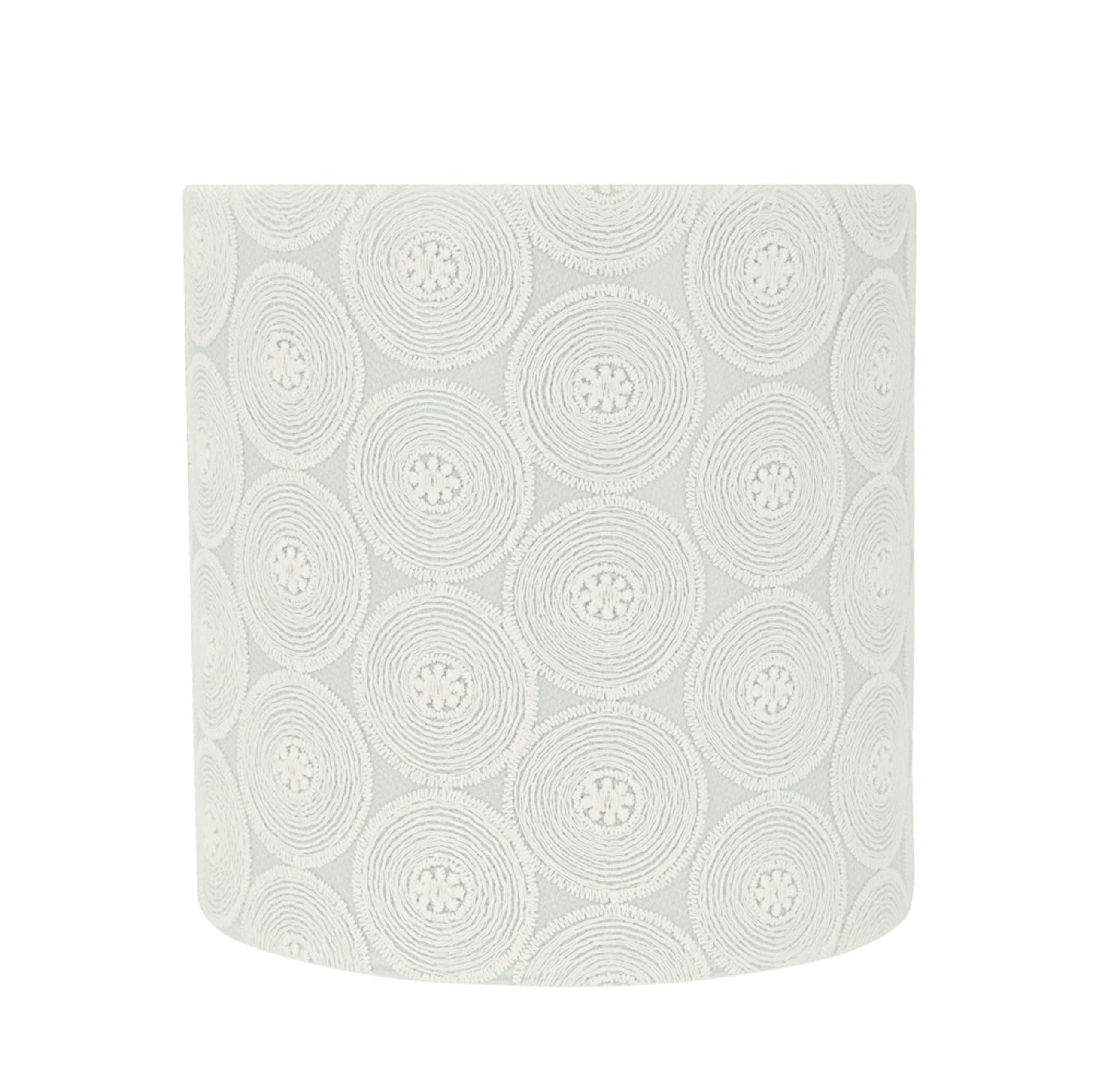 Aspen Creative Drum Lamp Shade 8in White with Circled Floral Model 31064