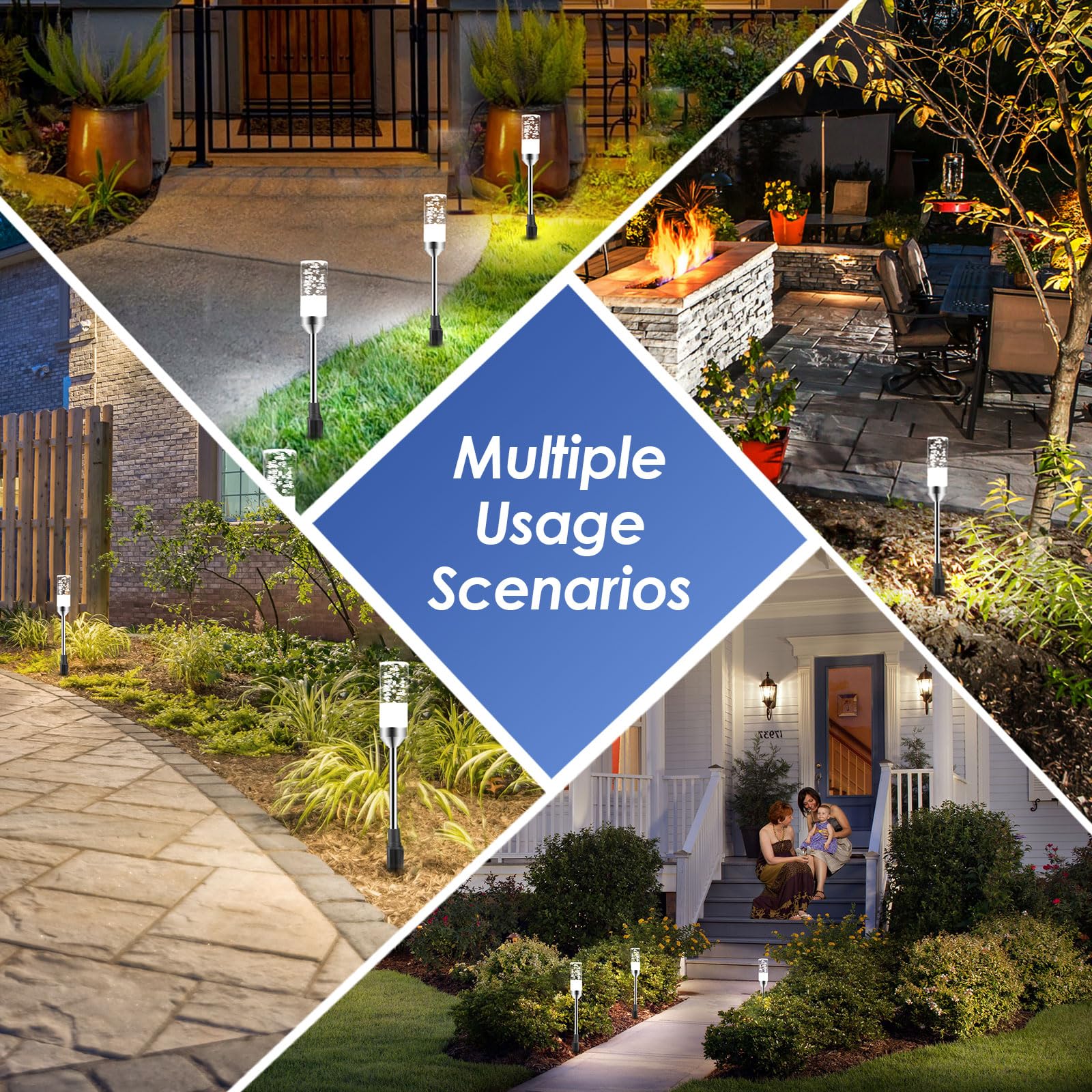 B-Right Outdoor Pathway Lights - 6 Pcs Led Landscape Lighting, 570 Lumens, Ip65 Waterproof, Cool White 6000K, Low Voltage 12V