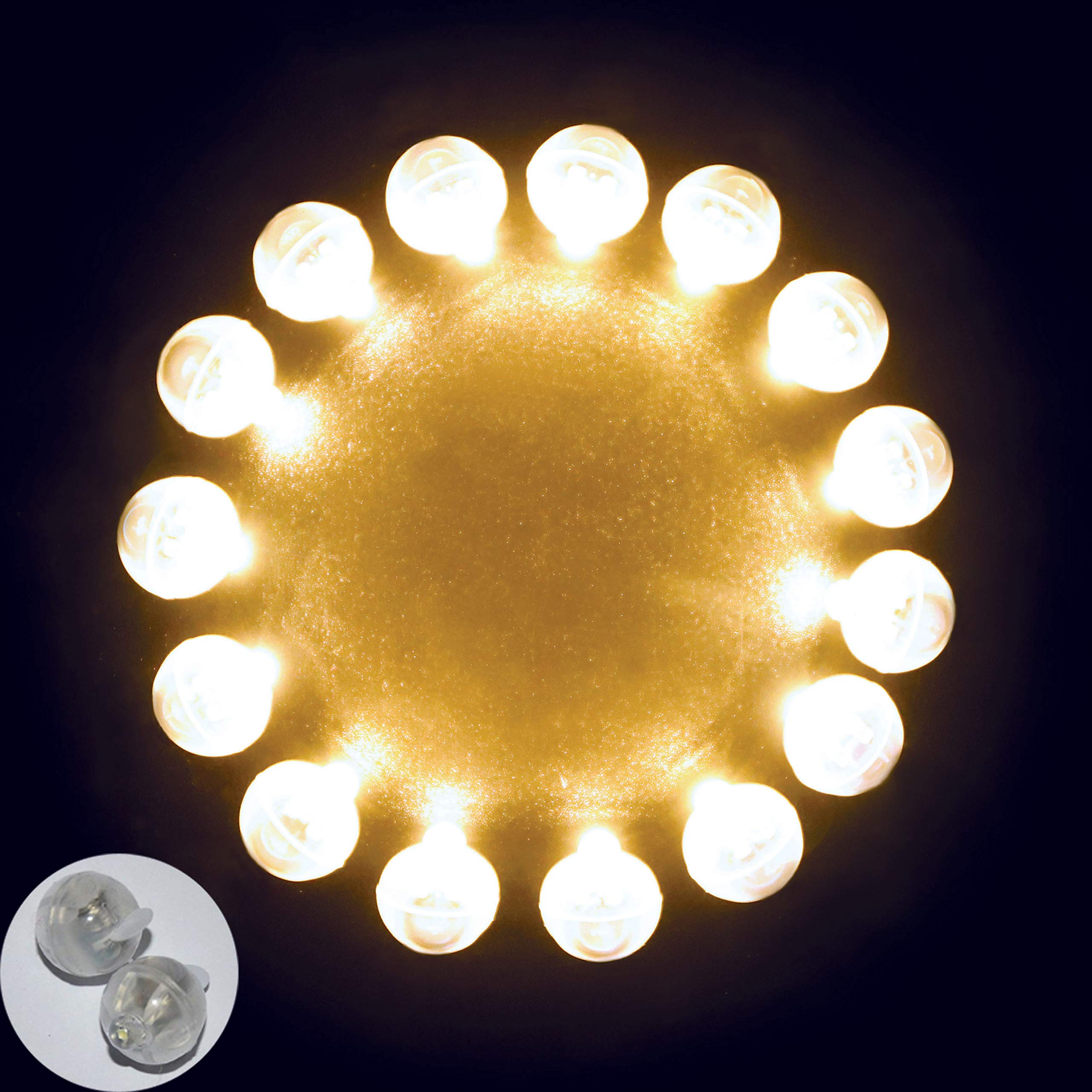 Neo Loons 50Pcs/Lot 50 X Warm White Round Led Ball Lamp Balloon Light Long Standby Time For Paper Lantern Balloon Light Party Wedding Decoration