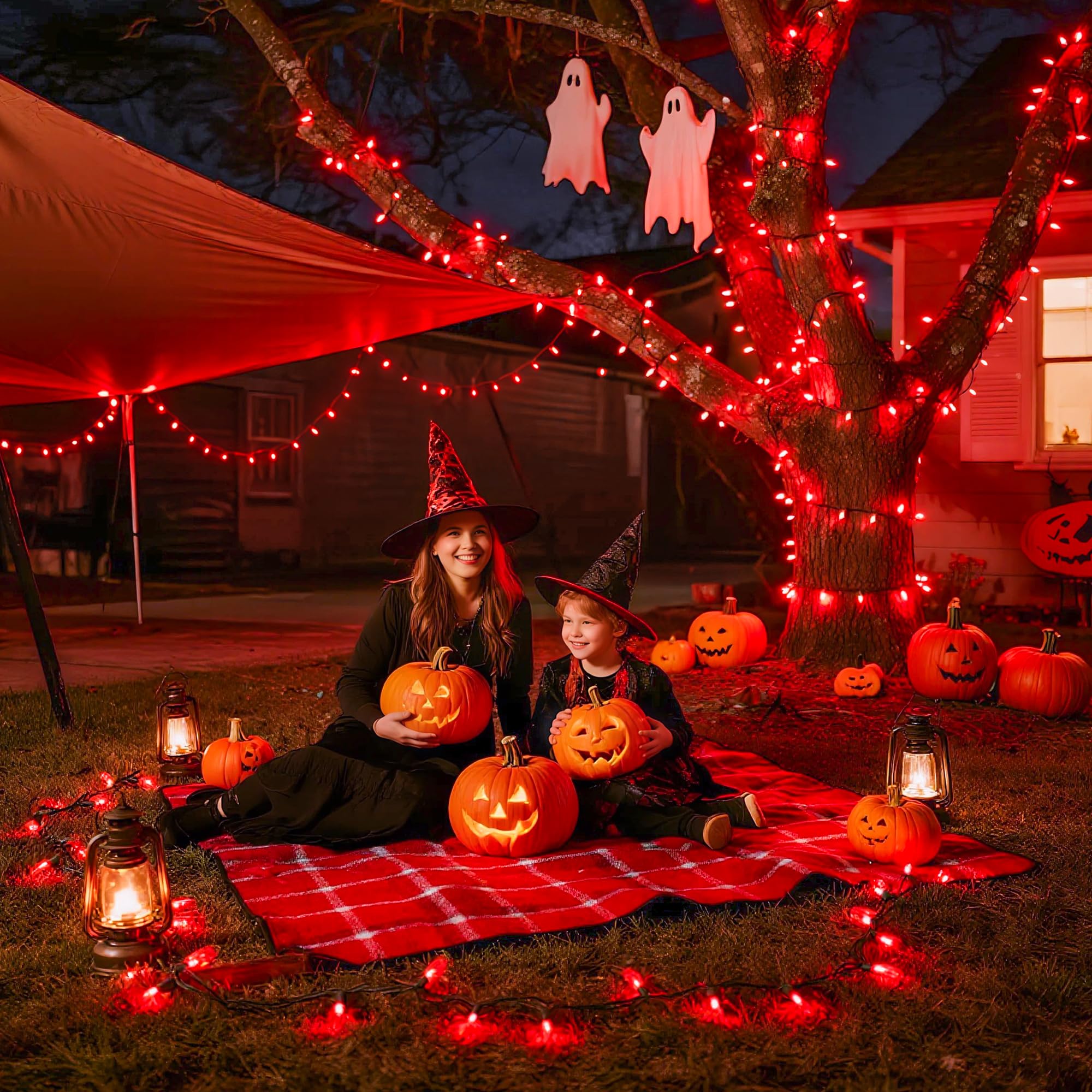 JMEXSUSS 500 LED Red Outdoor Twinkle Lights, 173ft Waterproof Christmas Lights, Model EXS-S-0500