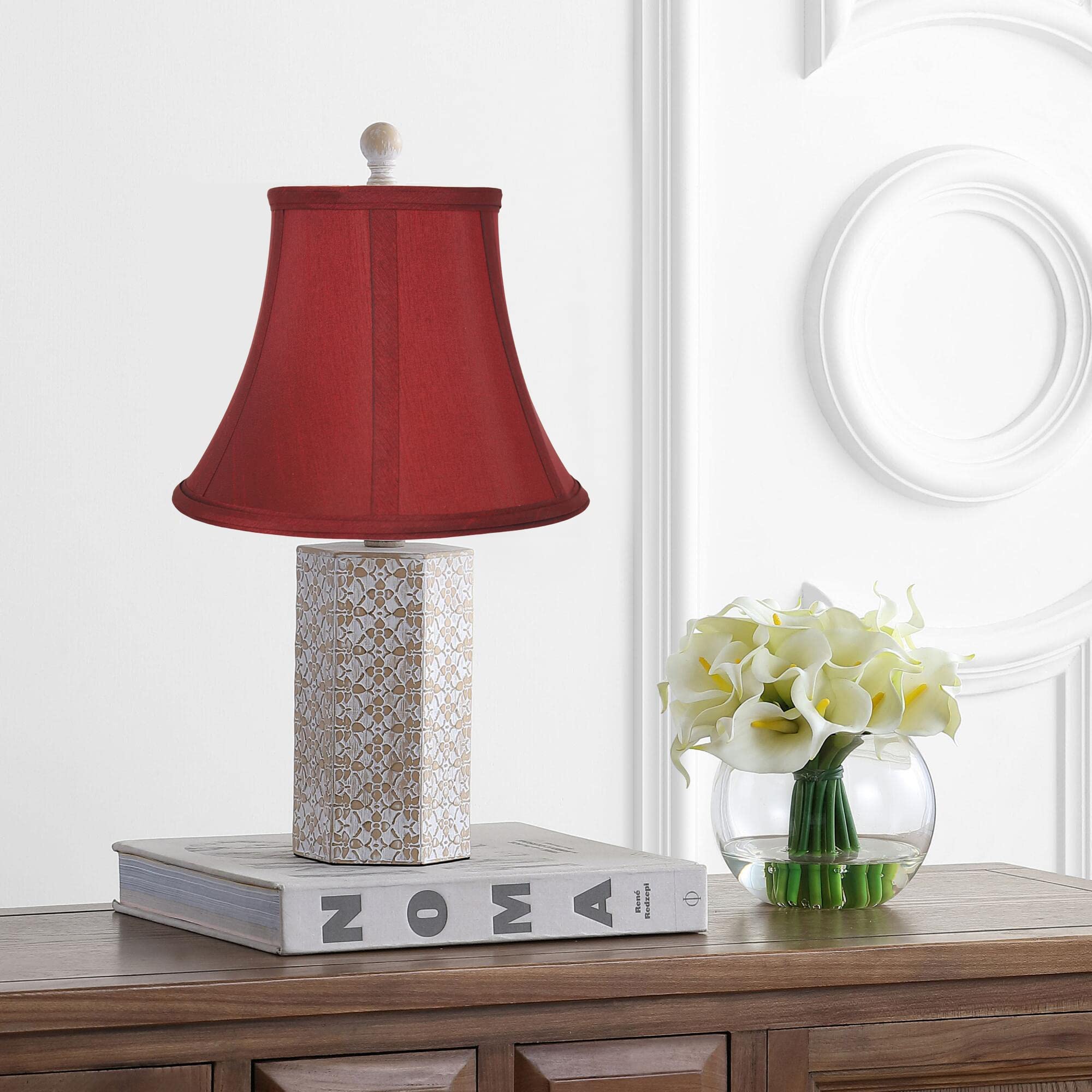 Urbanest Softback Bell Lampshade Set of 2, Faux Silk, 5x9x7 inches, Burgundy, Spider-Fitter