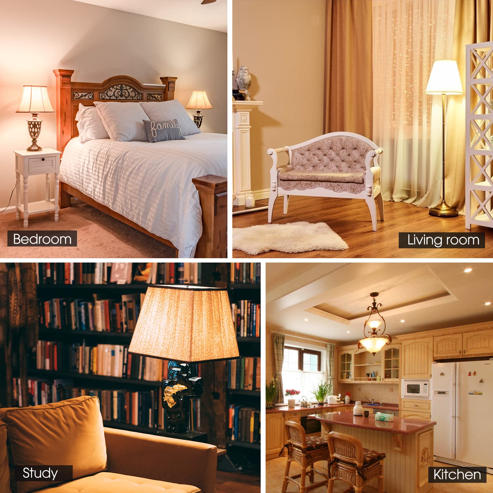 E Energetic Lighting Dimmable Led Light Bulbs, 60W Equivalent, Warm White 3000K, 8.5W 800 Lumens Led Bulbs, E26 Base Standard Light Bulbs, Etl Listed, 20 Packs