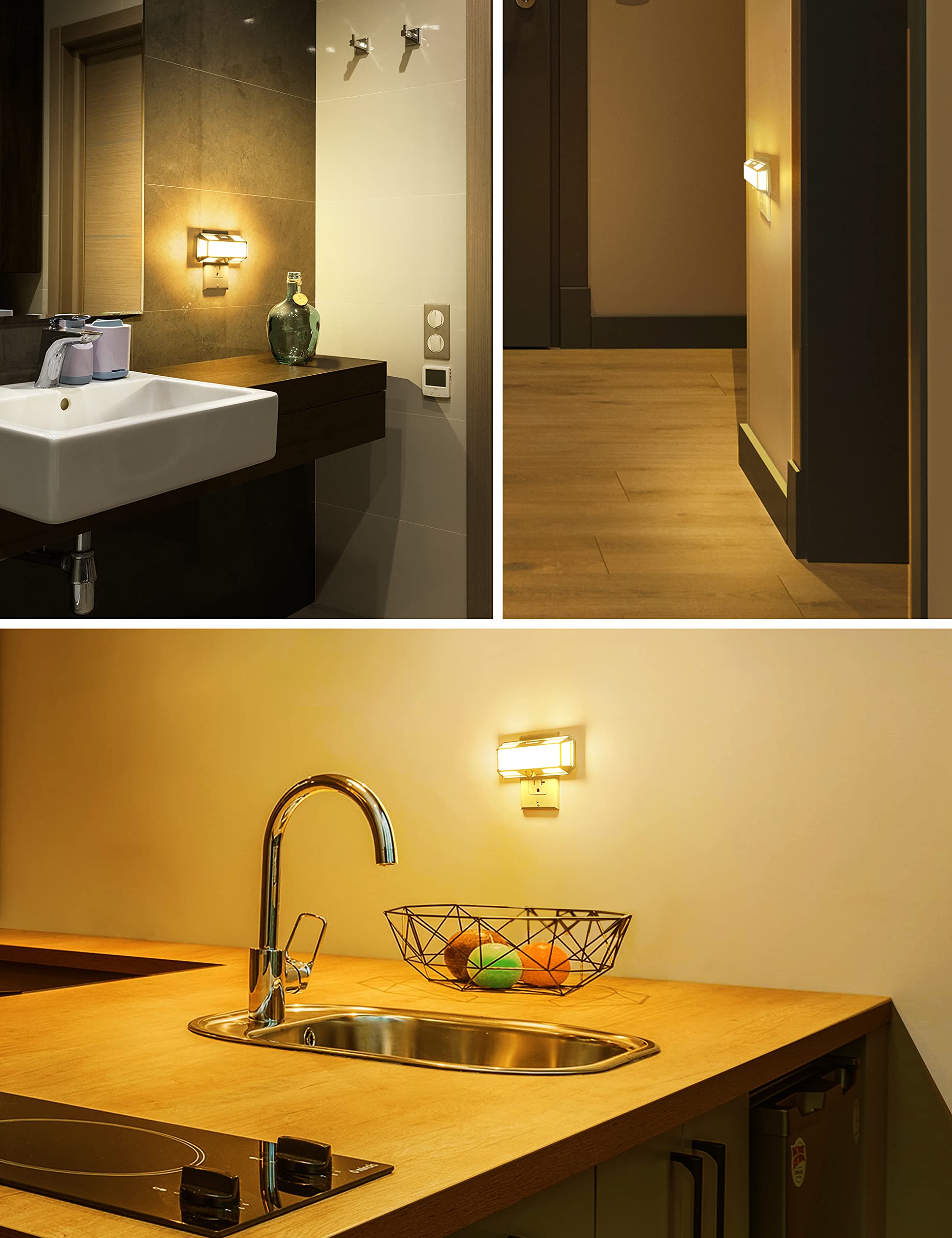 L LOHAS LED Night Light, 0-250LM Dimmable LED, Soft White, 2 Pack, Plug-in Wall, Model A-GY-065-02-US-2