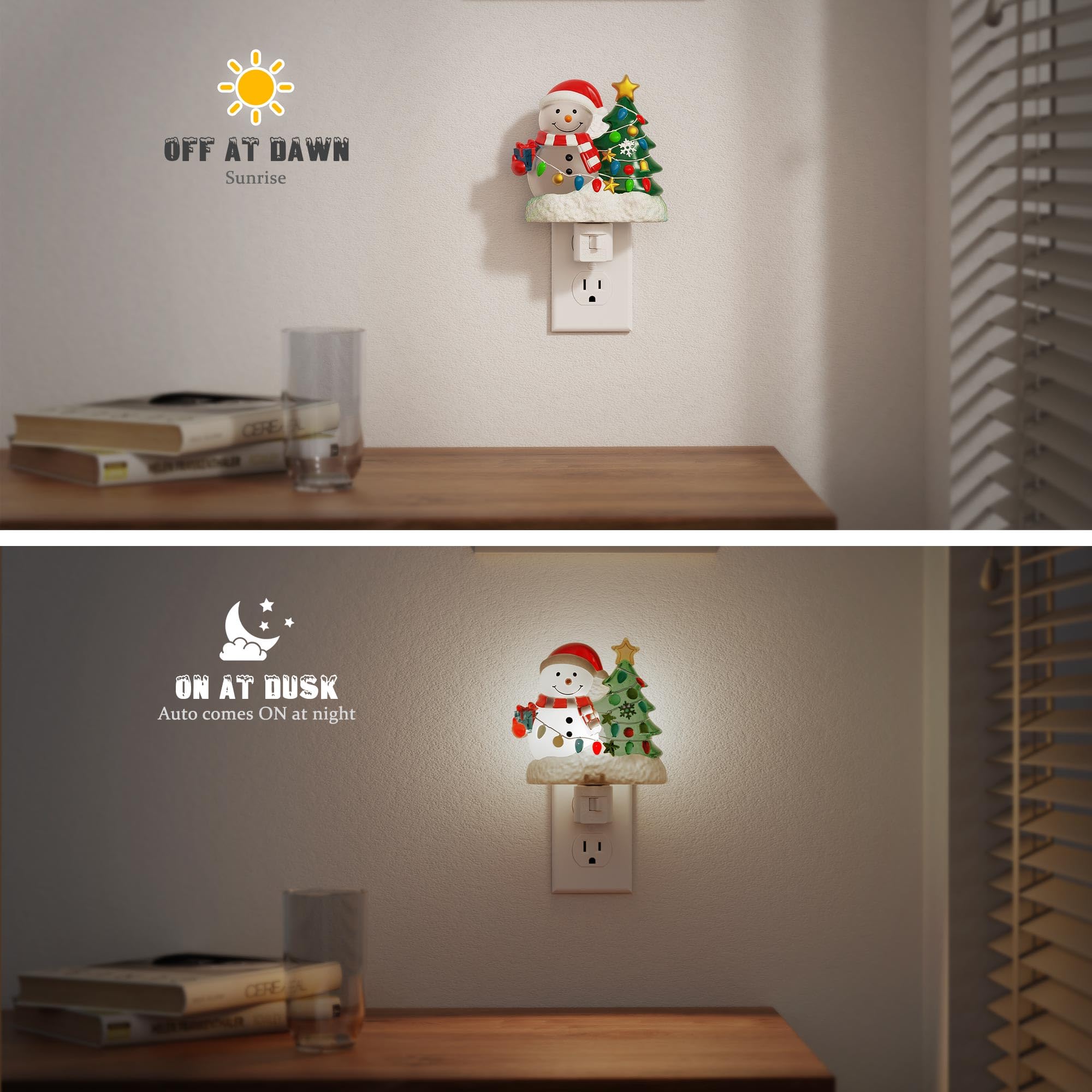Jandcase Christmas Tree & Snowman Night Light  5000K Night Lights Plug Into Wall Cute & Funny Christmas Night Light For Kids  Nightlights With 360?Rotatable For Home Party Decor 1 Pack