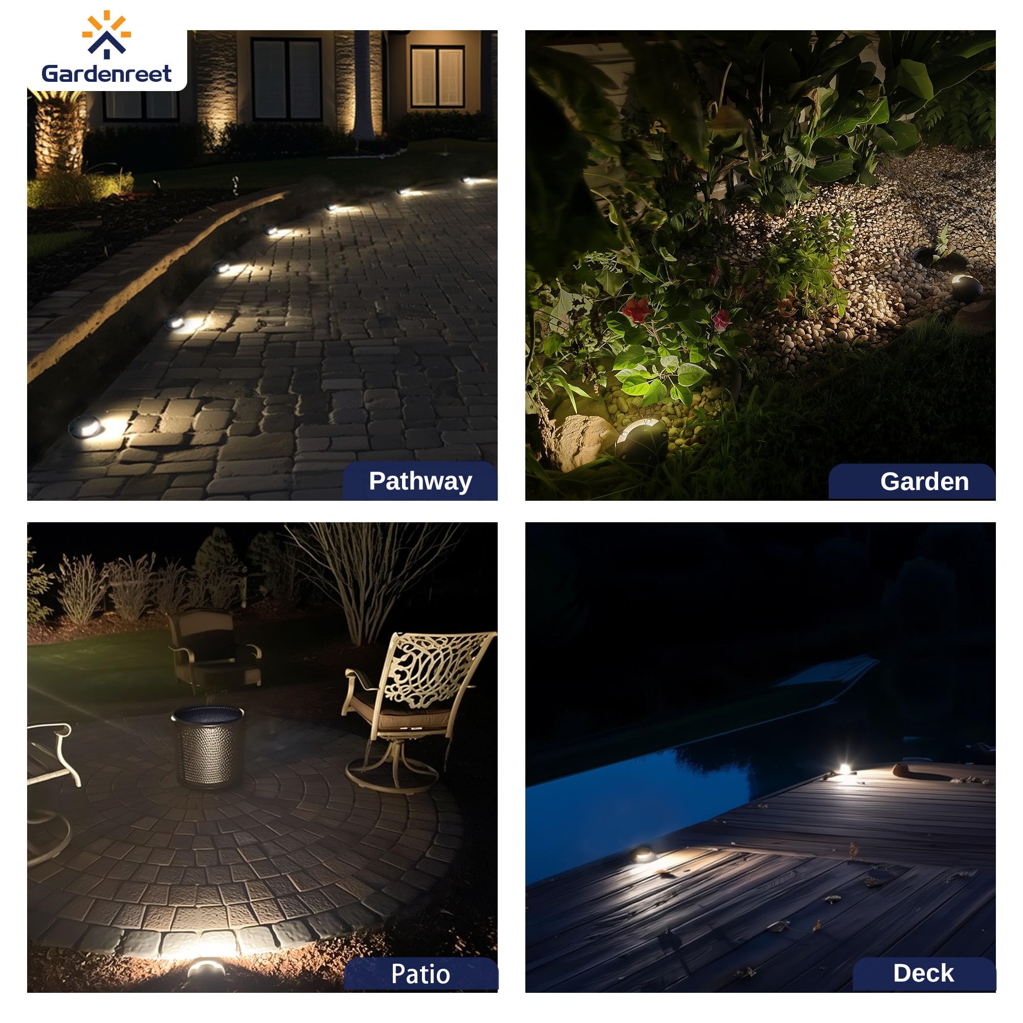 Gardenreet Landscape Well Light - Brass Outdoor Wired Led In-Ground Lighting, 12V Waterproof Ip65 Low Voltage Fixture, Antique B