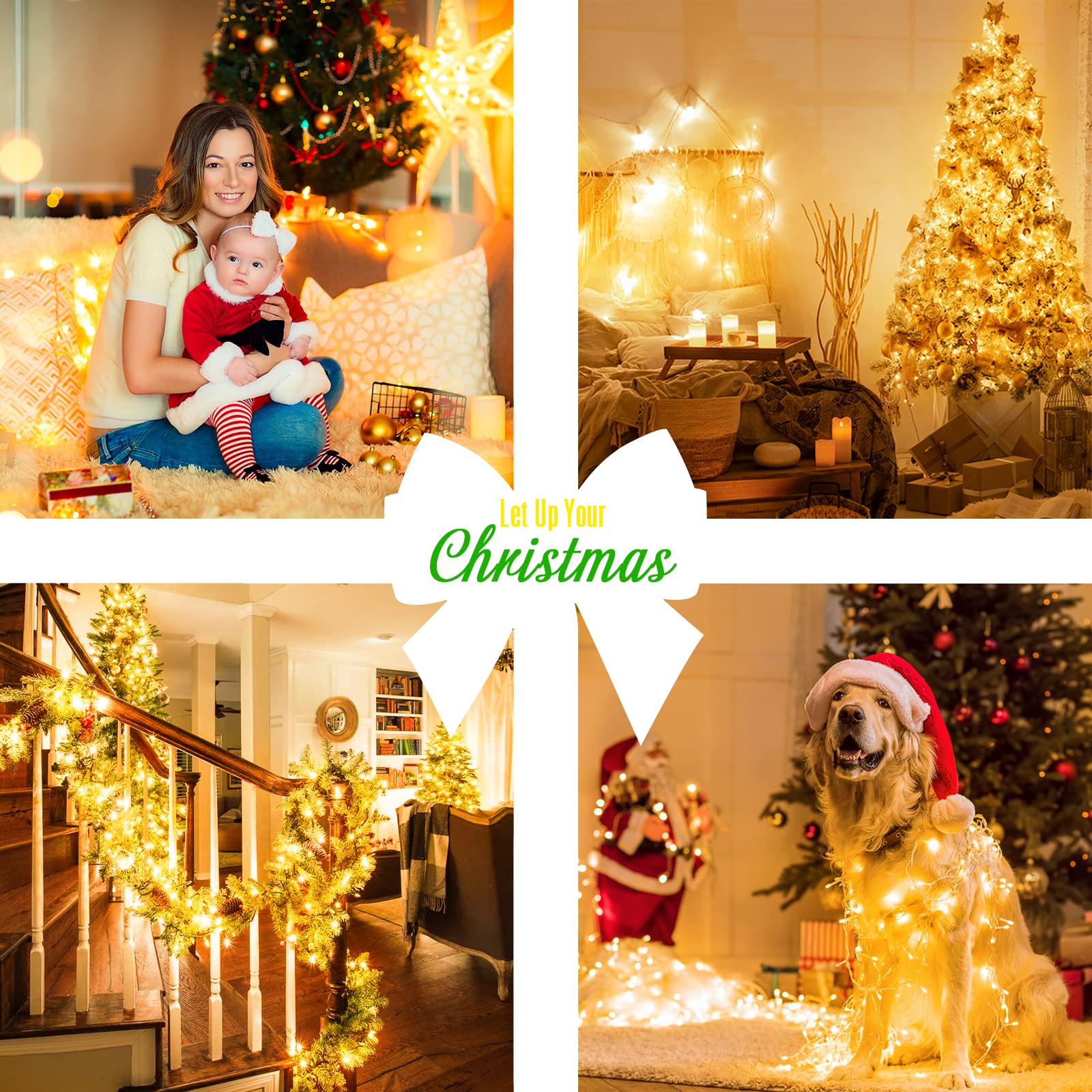 Jmexsuss 33Ft 100 Led Warm White Battery-Powered String Lights, Waterproof Twinkle Fairy Lights With 8 Modes For Indoor/Outdoor Use