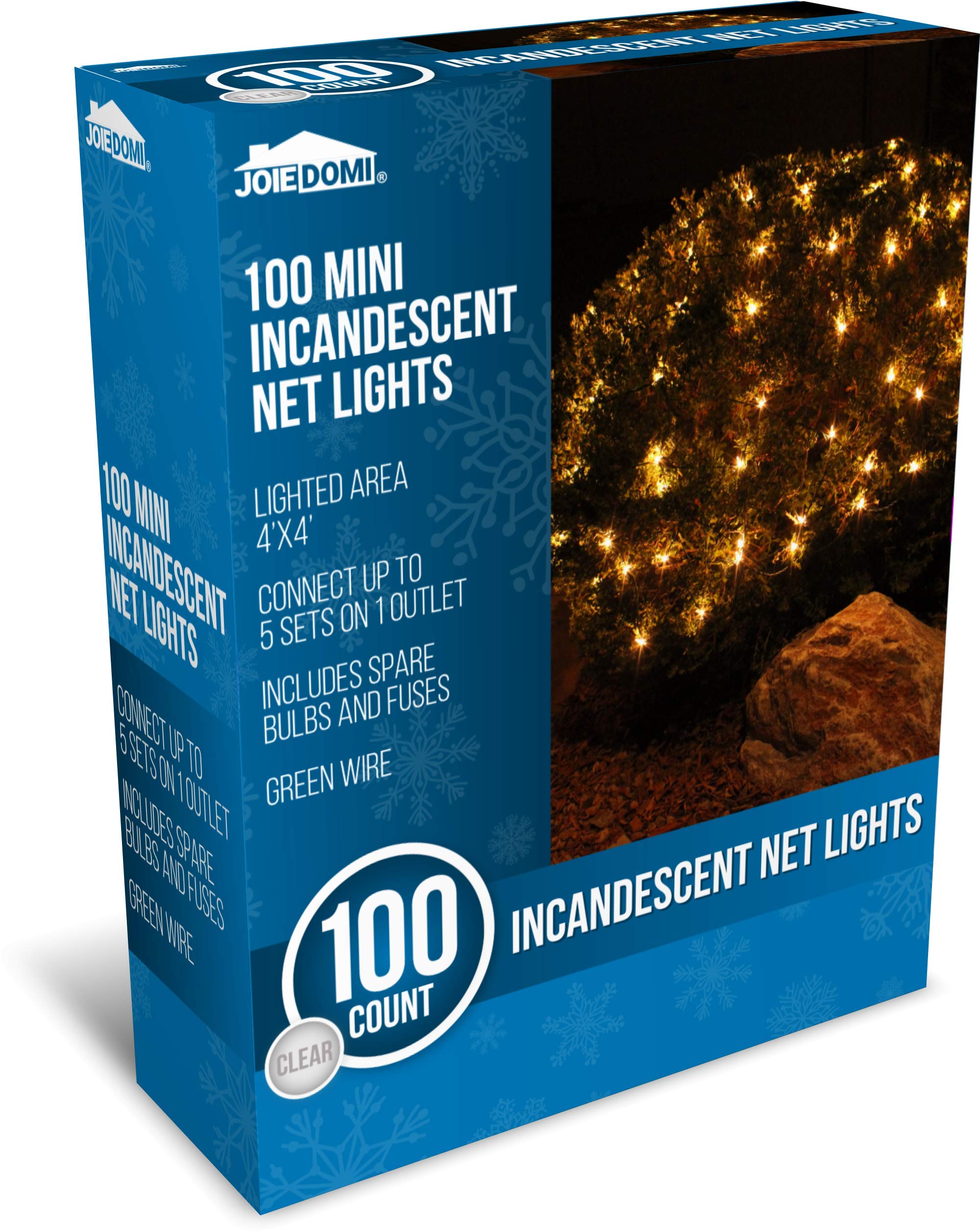 Joiedomi 100 Count Warm White Christmas Net Lights for Indoor & Outdoor Decor, Model HWO-100/2FN