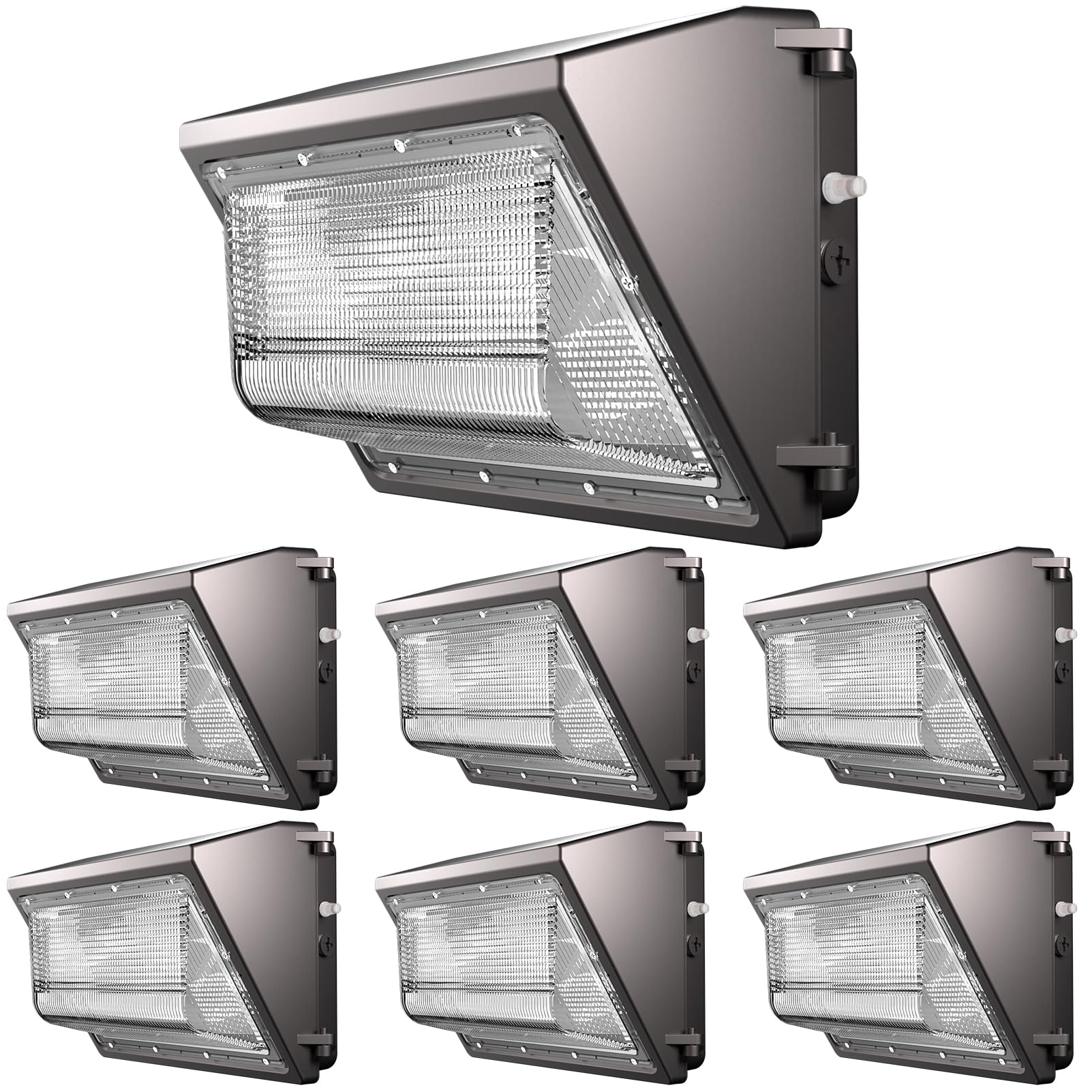 Acohook 6Pack 150W Led Wall Pack Lights  100-277V Dusk To Dawn With Photocell  22500Lm 5000K Daylight Ip65 Waterproof Outdoor Security Lighting  Energy Saving  Etl | 5-Year Warranty(Height:10~20Ft)