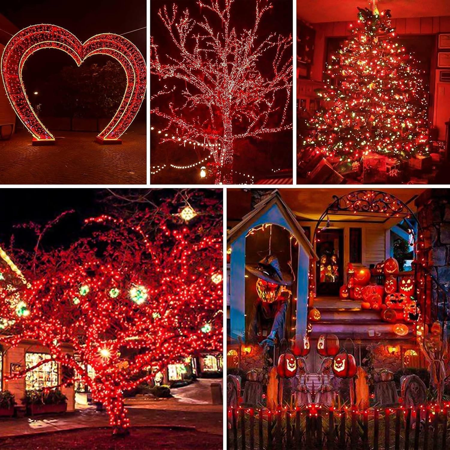 Albelt 2 Pack 480 LED Solar Christmas Lights, 170 FT Waterproof Twinkle String Lights, 8 Modes, Red, Model SSLGW