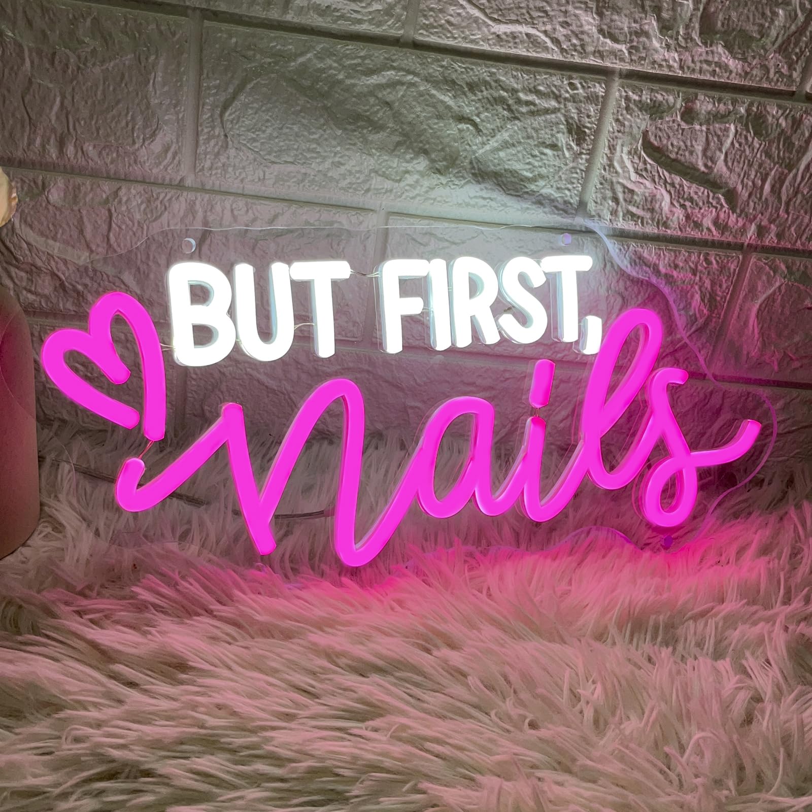 But First Nails Neon Sign For Wall Decor  Led Nails Neon Signs For Nail Room  Beauty Room  Salon Bar  Bedroom  Nails Neon Lights Christmas Birthday Gift For Girls  Lover  Friend