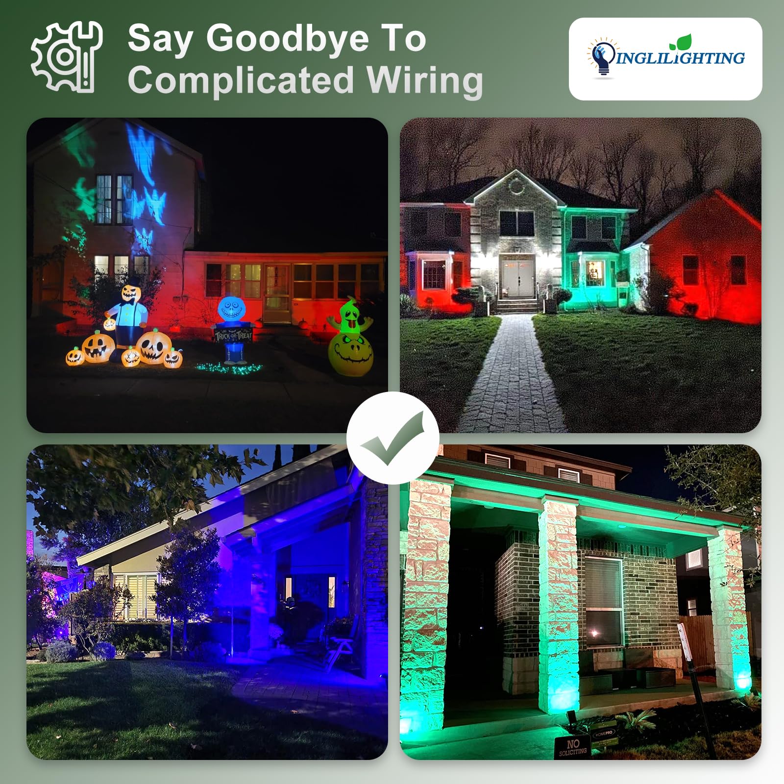 Dinglilighting Solar Lights Outdoor Waterproof: Ip65 Led Spot Light Decorations For Garden - Multicolor Rgb Solar Powered For Ya