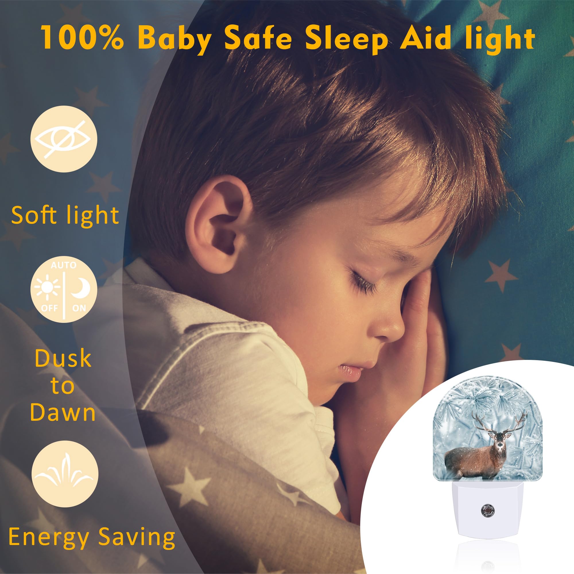 sndheke Night Light Plug-in, Christmas Scenery, Energy Saving, 0.5W, Model SBD04, Color9