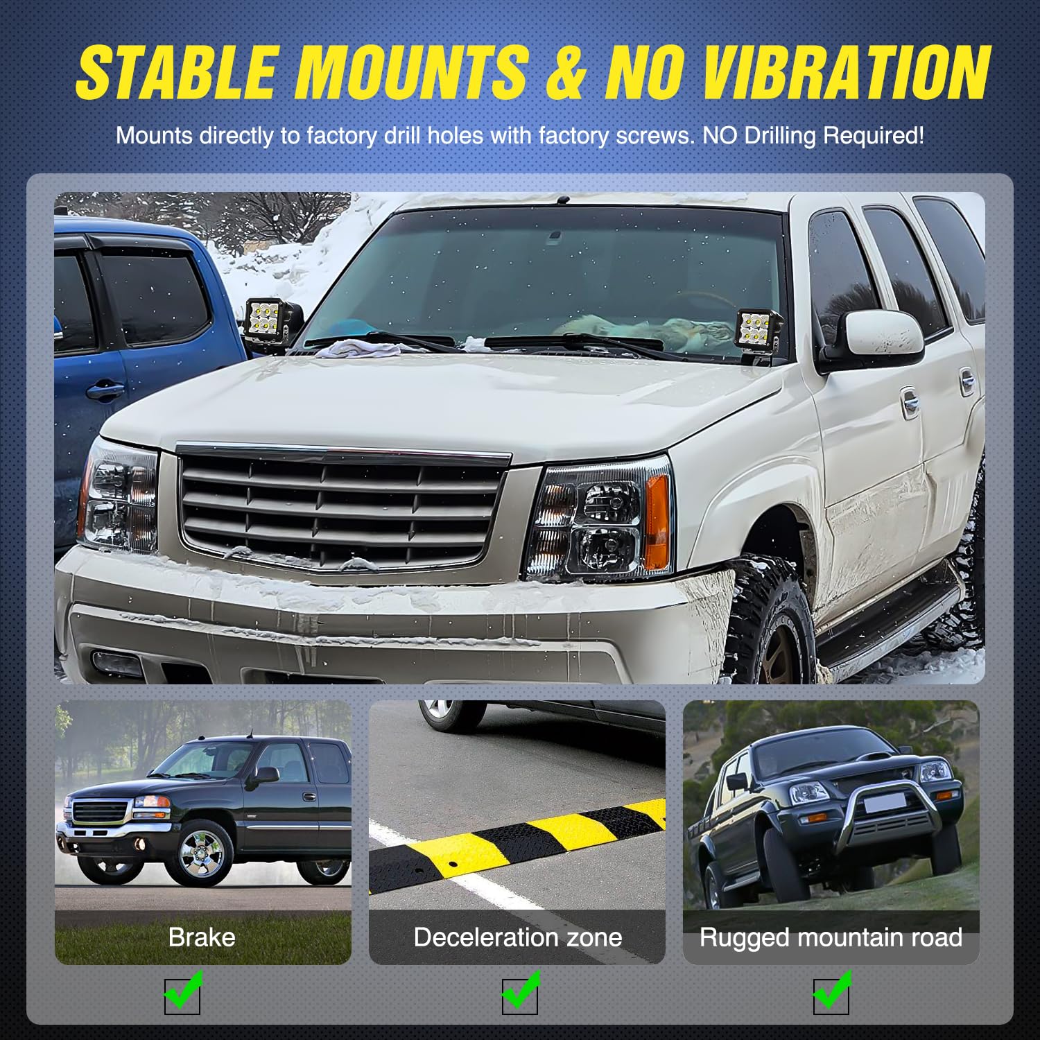 Nilight Ditch Light Brackets Hood Hinges Mount Bracket Kit For Auxiliary Offroad Led Pod Light Work Lights On 1999-2006 Chevrolet Silverado Tahoe Suburban Gmc Sierra Yukon