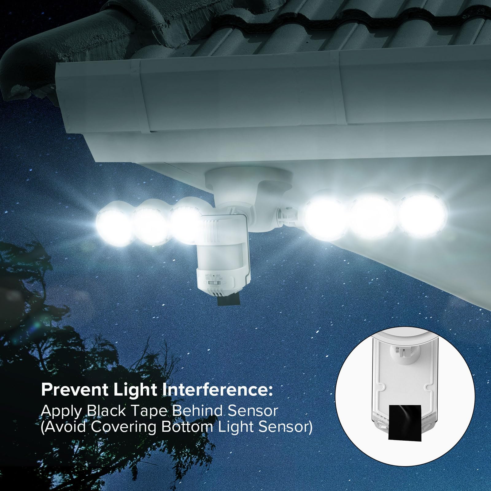Sansi 55W Motion Sensor Outdoor Lights 7000Lm Super Bright Led Security Lights, 5000K Dusk To Dawn Flood Light, 4 Modes,Wide 320