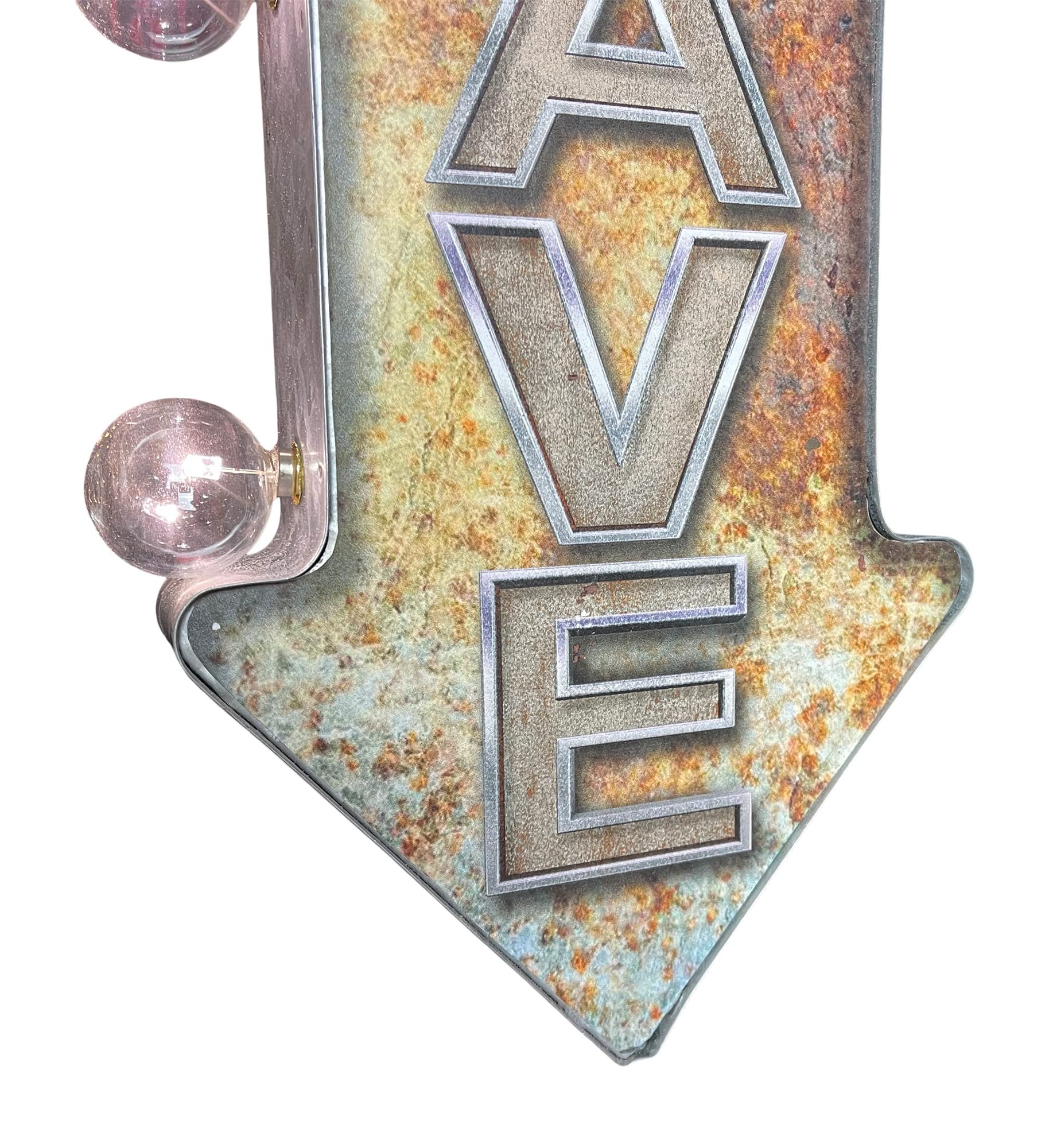 American Vintage Sign Co. Double-Sided Marquee Sign, Metal, 26” x 3” x 8”, LED Bulbs, Retro Inspired, Man Cave Decor, Model AVSC-500