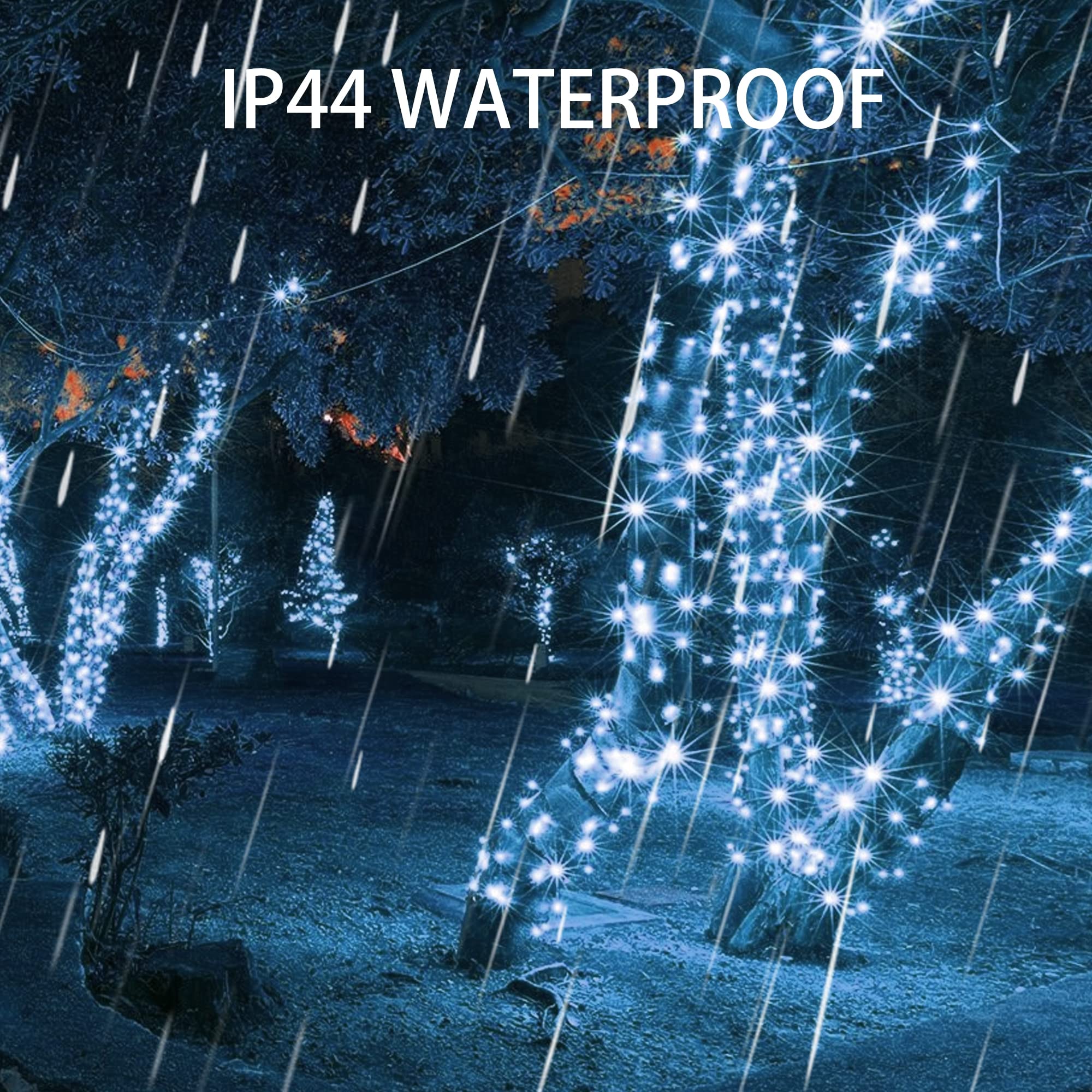 Dazzle Bright 100 LED Christmas String Lights, 33 FT Connectable, Waterproof, White, Model ZF-100-2/SB