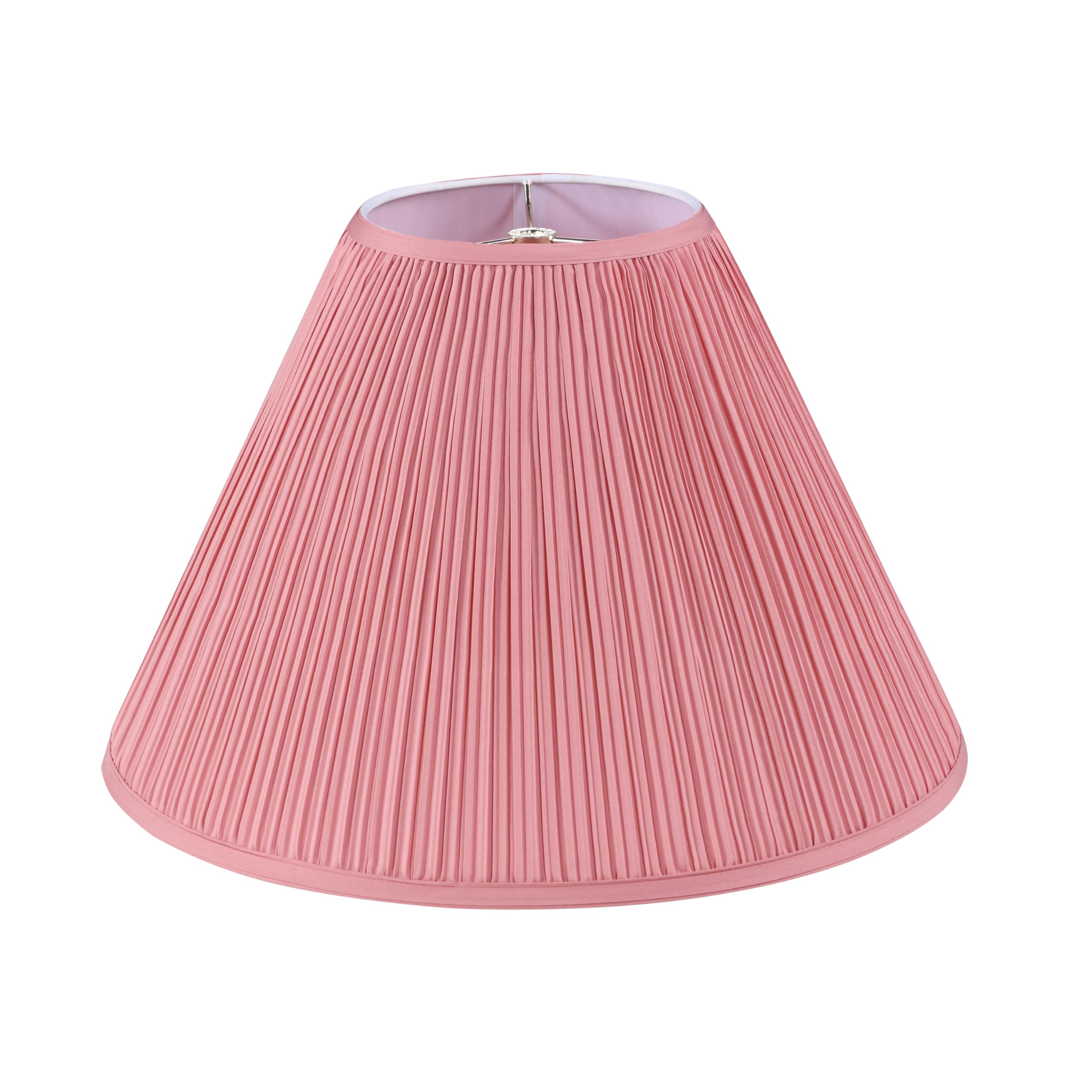 Aspen Creative 33027  Hardback Empire Transitional Spider Lamp Shade  Mushroom Pleated Rose Pink Faux Silk Fabric  7 Top x 18 Bottom x 13 Slant Height