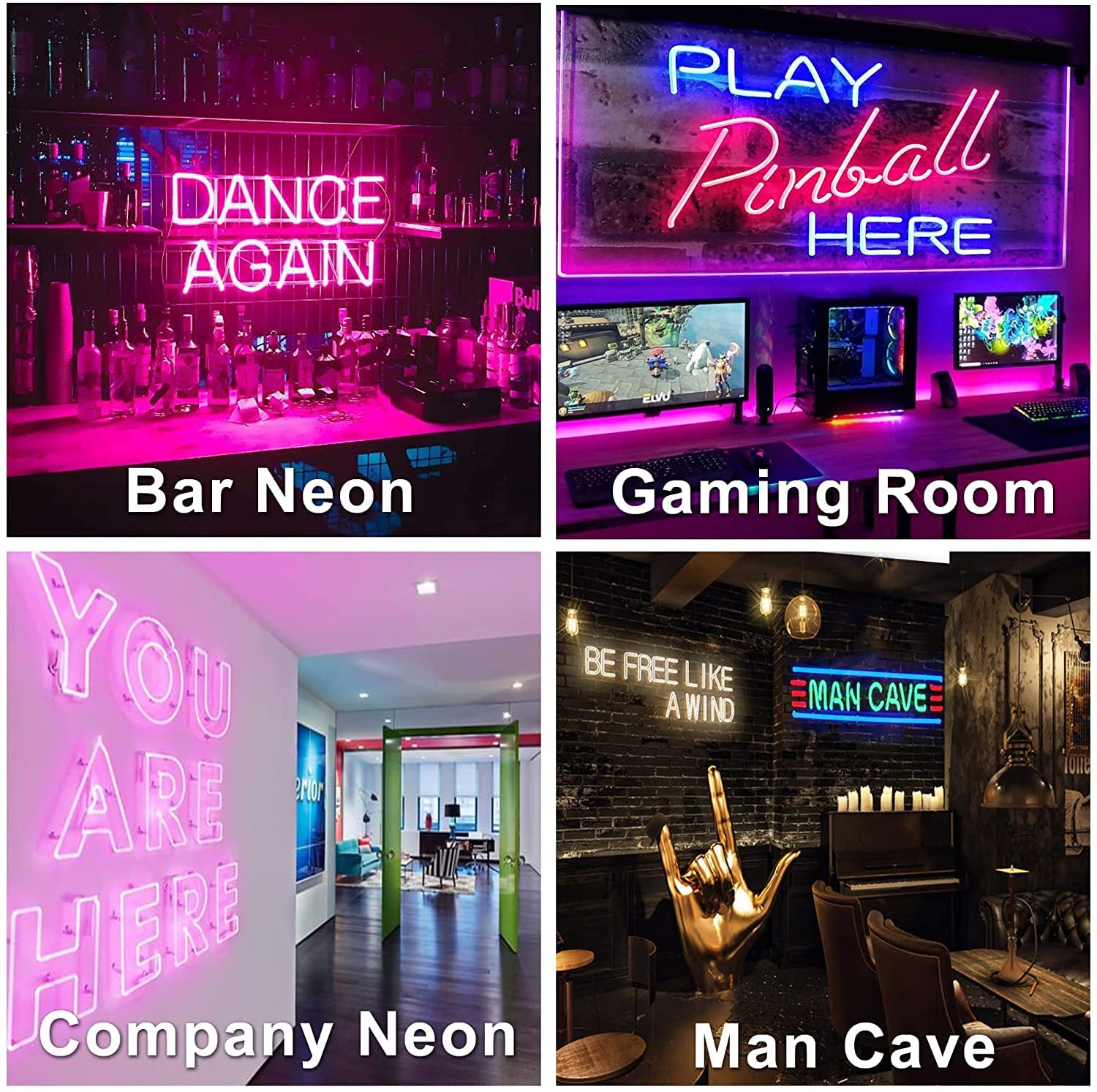 YSMNDE Custom Neon Sign, Dimmable LED Wall Decor, 16inx6in, Model YS-2055, Personalized for Events and Businesses