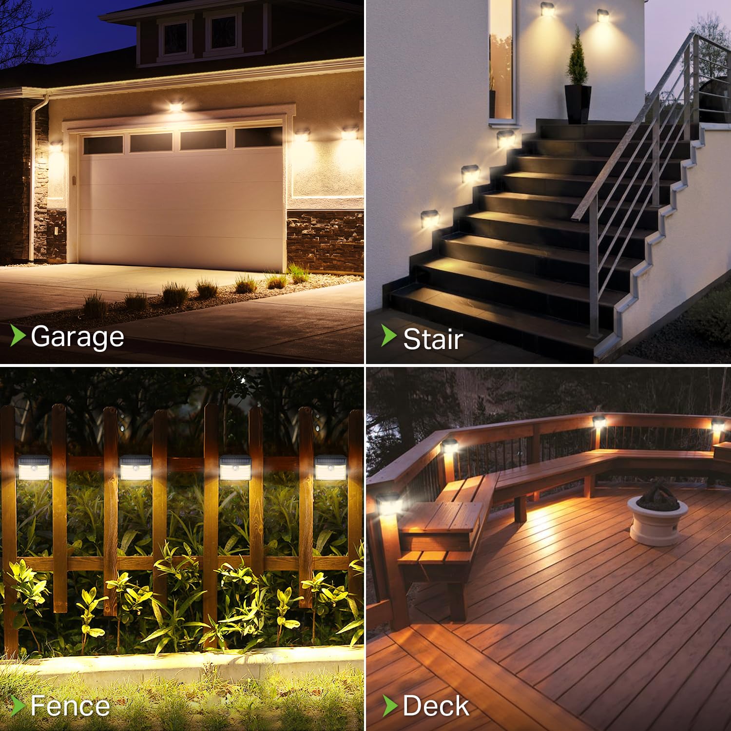 CLAONER Solar Lights Outdoor - 10 Pack, 126 LED, Wireless, IP65 Waterproof, Motion Sensor, Warm White, 270° Lighting Angle, Model SL130AW-US