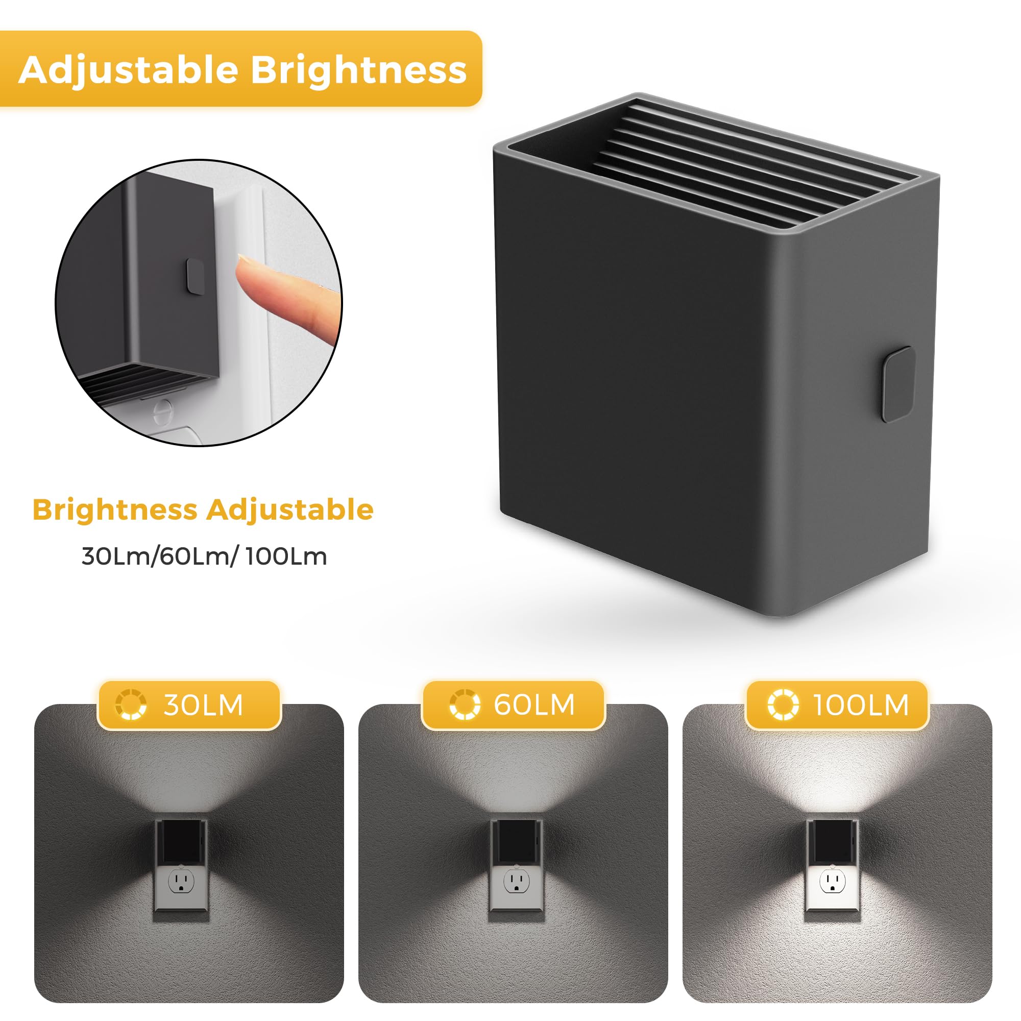 L Lohas Led Night Light,Night Lights Plug Into Wall,[2-Pack]Dimmable Night Light With Light Sensor,5000K Daylight White,Modern H