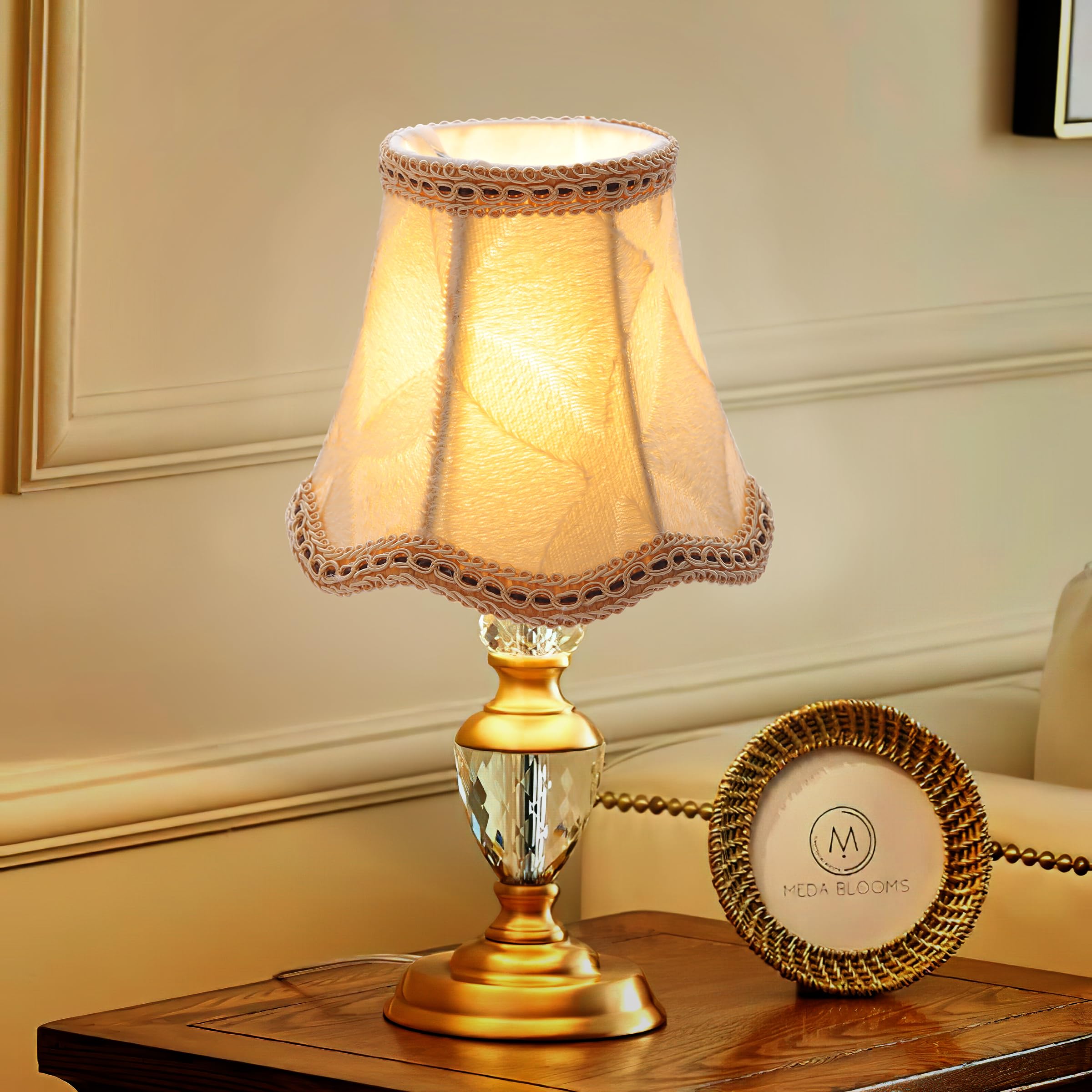 Fuloon Small Clip-On Lamp Shades, 6 Pack, Cloth-Made, Apricot, Modern European Style, 3.3x4.3x4.7 in, Model DL-LC