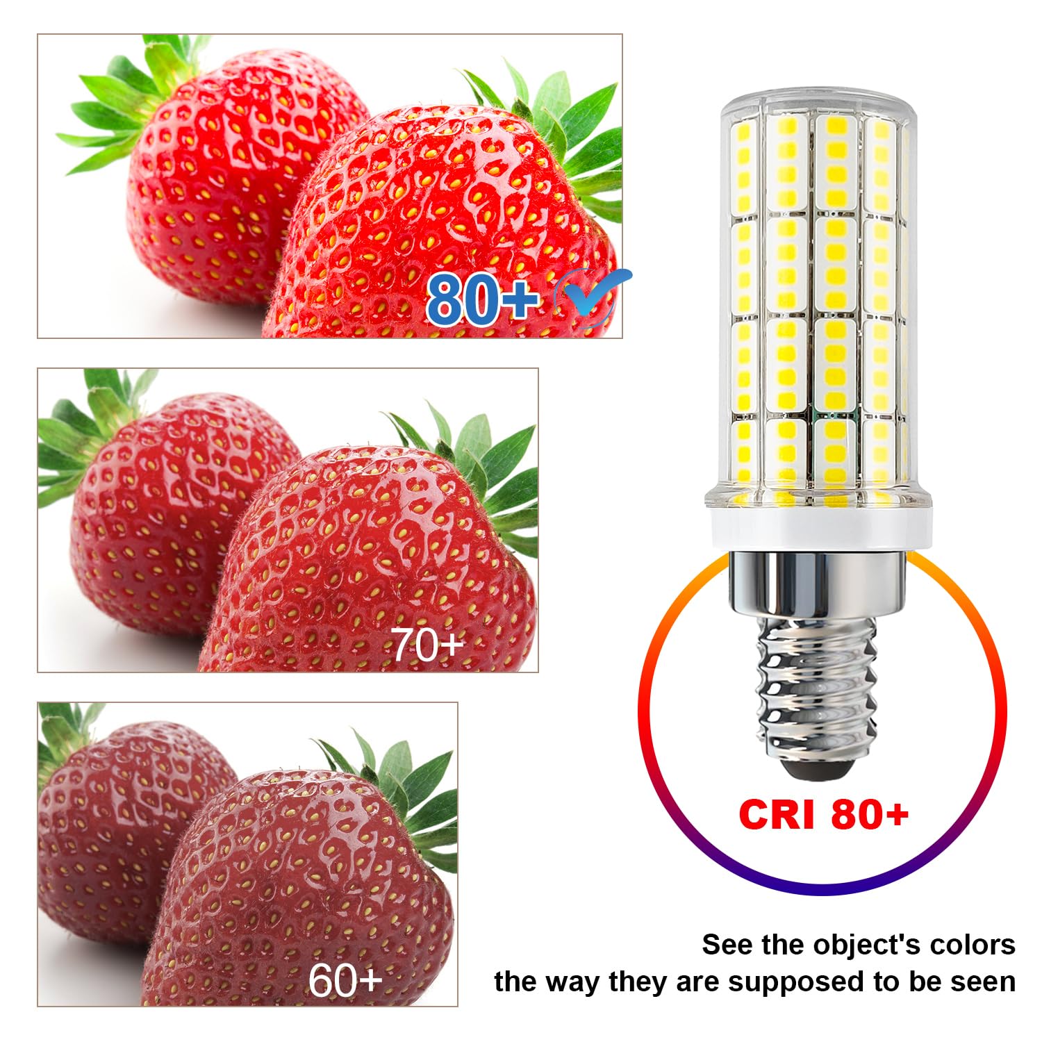 RIUVAO E12 LED Bulb 200W Equivalent 5000K Daylight White 2500lm Candelabra Light Bulbs - 4 Pack, ABS, Yellow