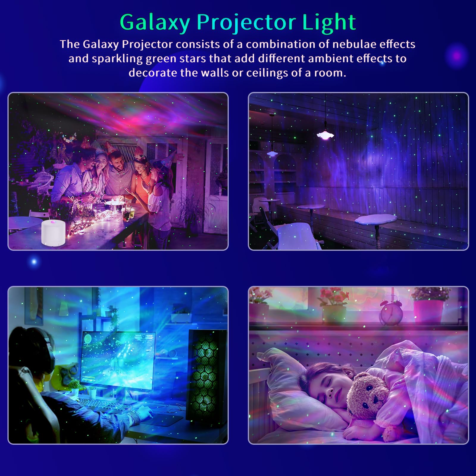 Galaxy Projector, Bedroom Star Projector, Galaxy Light Projector With Remote Control And Timer, Adjustable Led Light Colour, Bri