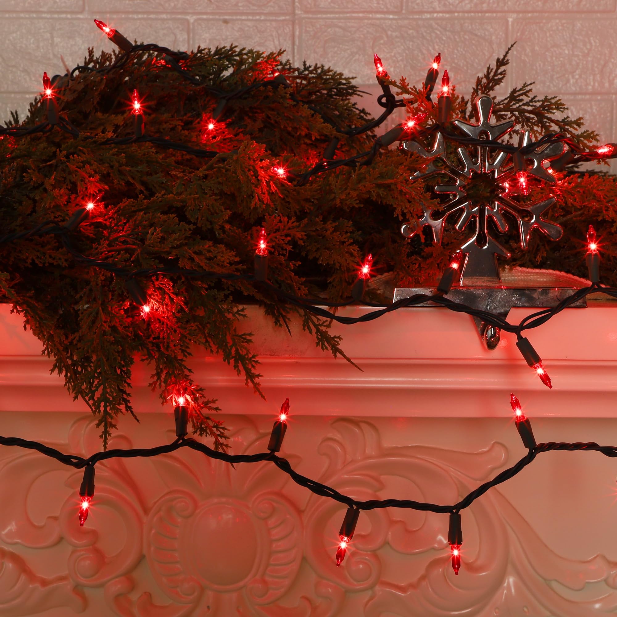 Watereem 3 Pack Red Christmas String Lights  100 Count Each  Incandescent Mini Christmas Lights  Connectable Xmas Tree Light For Indoor Outdoor Garland Birthday Holiday Wedding Festival Party