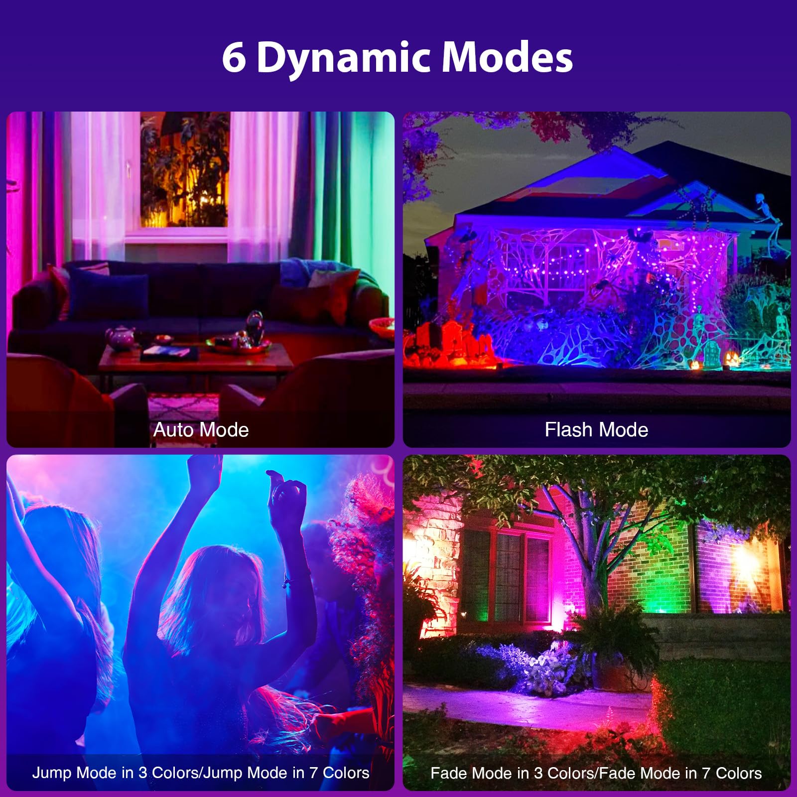 30W Led Flood Light Outdoor, 2700K Warm White Rgb Flood Lights With Remote, Diy Color Changing Outdoor Lights, Ip66 Waterproof U