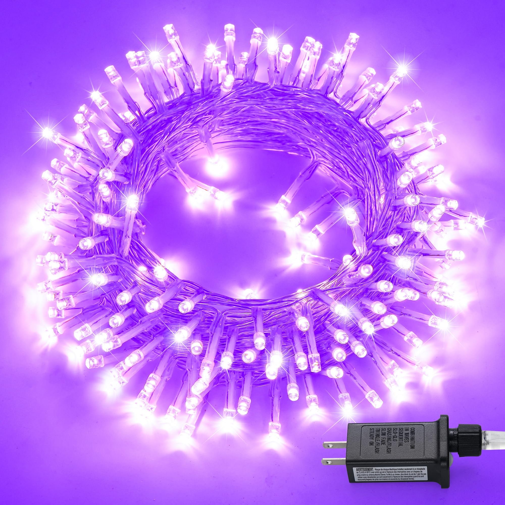 JMEXSUSS 150 LED Purple Christmas Lights: 59 Ft Purple String Lights Indoor Outdoor Waterproof - Connectable Christmas Tree Ligh