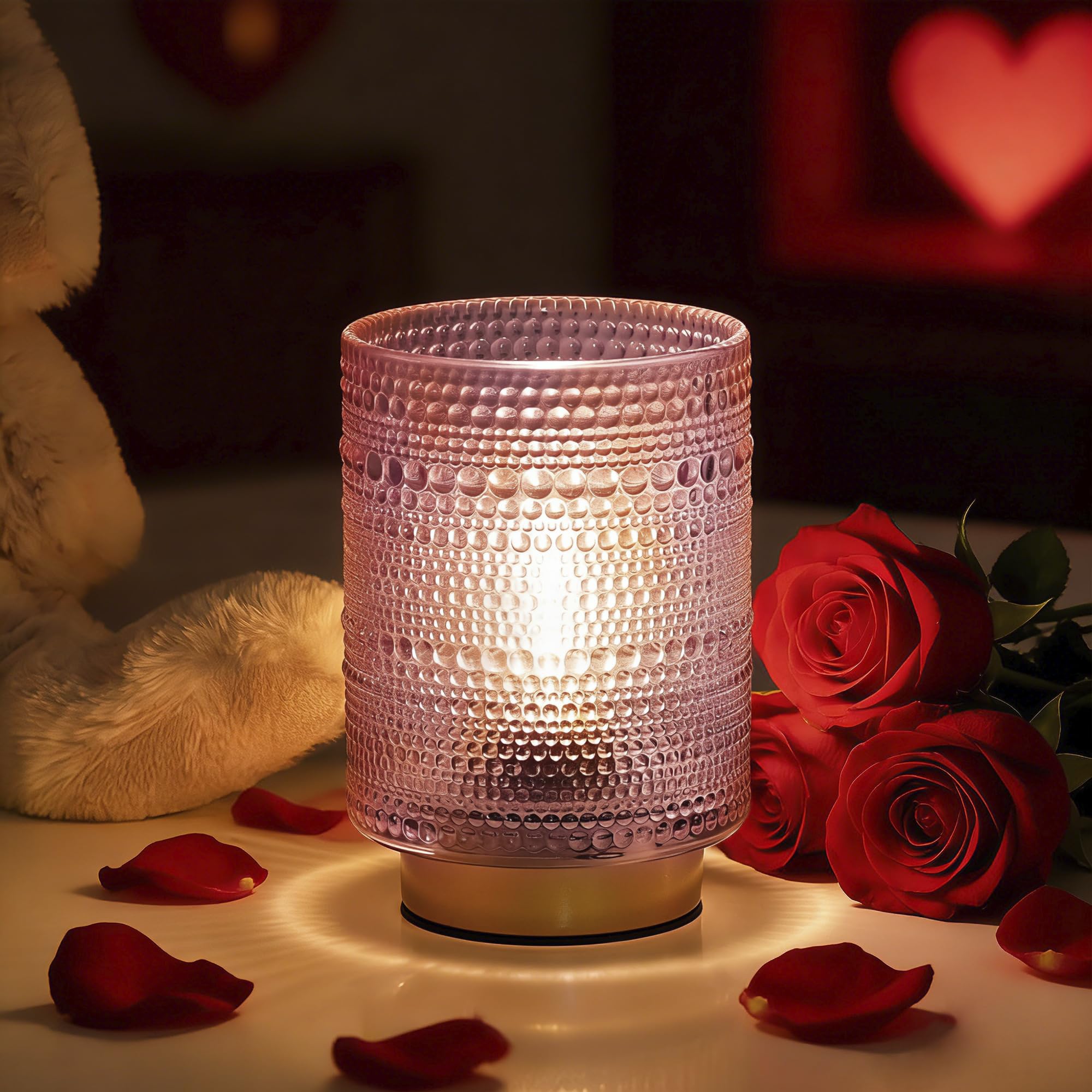 Battery Operated Decorative Lamp with Timer, Small Cozy Ambience Lamps for Shelf/Bedside/Table Decor, Cordless Table Lamp with L