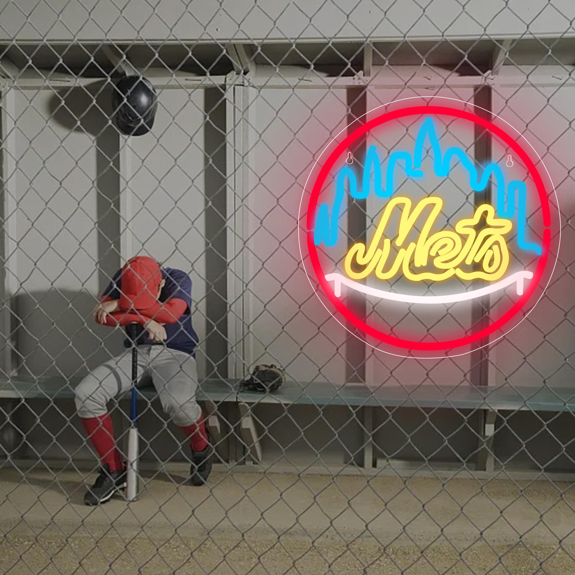 FTMGGDG Baseball Neon Sign - LED Wall Decor Light, 13.4" Acrylic, Sports Gift for Men & Teens, Bedroom, Man Cave, Bar
