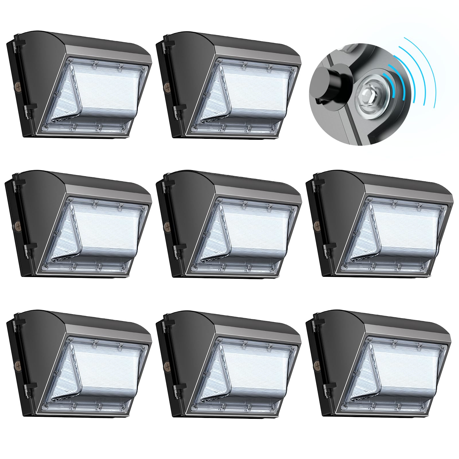 Aphyni 130W Led Wall Pack Light 8 Pack, Dusk To Dawn, 19500Lm, Ip65 Waterproof,