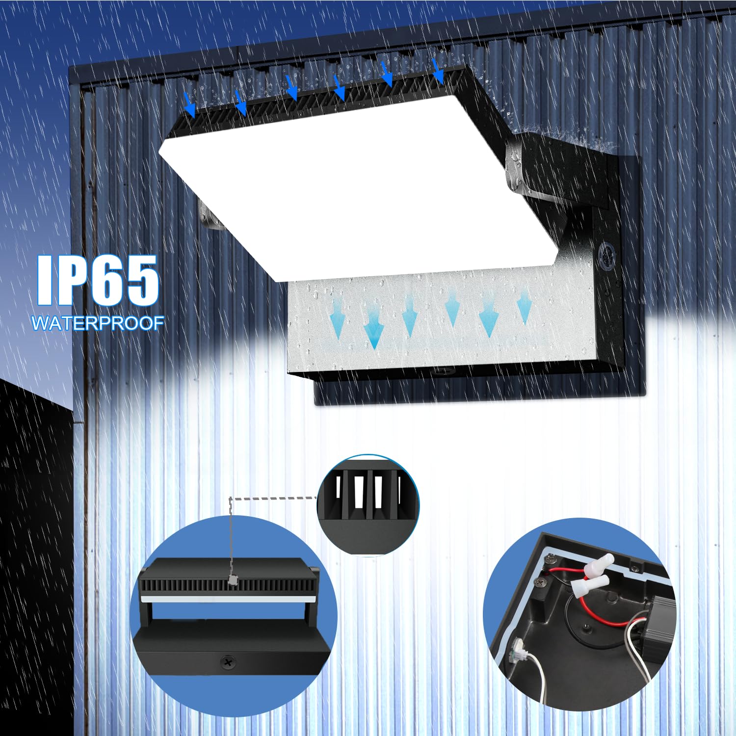 Juyace 120W Led Wall Pack Light Dusk To Dawn Outdoor Lighting Exterior Fixtures 360 Rotation 5000K For Garage Yard Barn Area Backyard Building