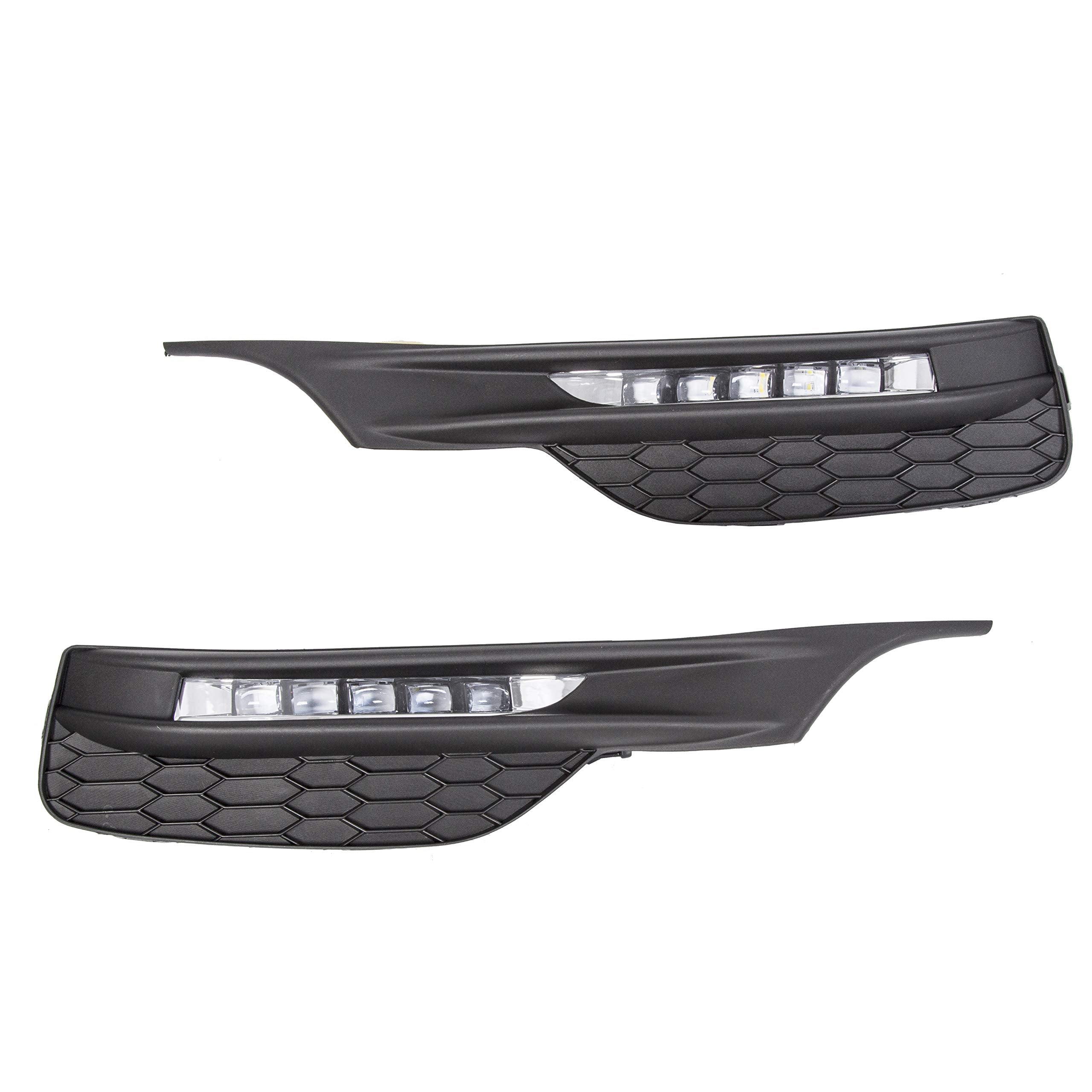 KUAFU High Power LED Fog Lights Kit for 2016-2017 Honda Accord Sedan, Black, Includes Switch, Bezel Covers & Relay Wiring