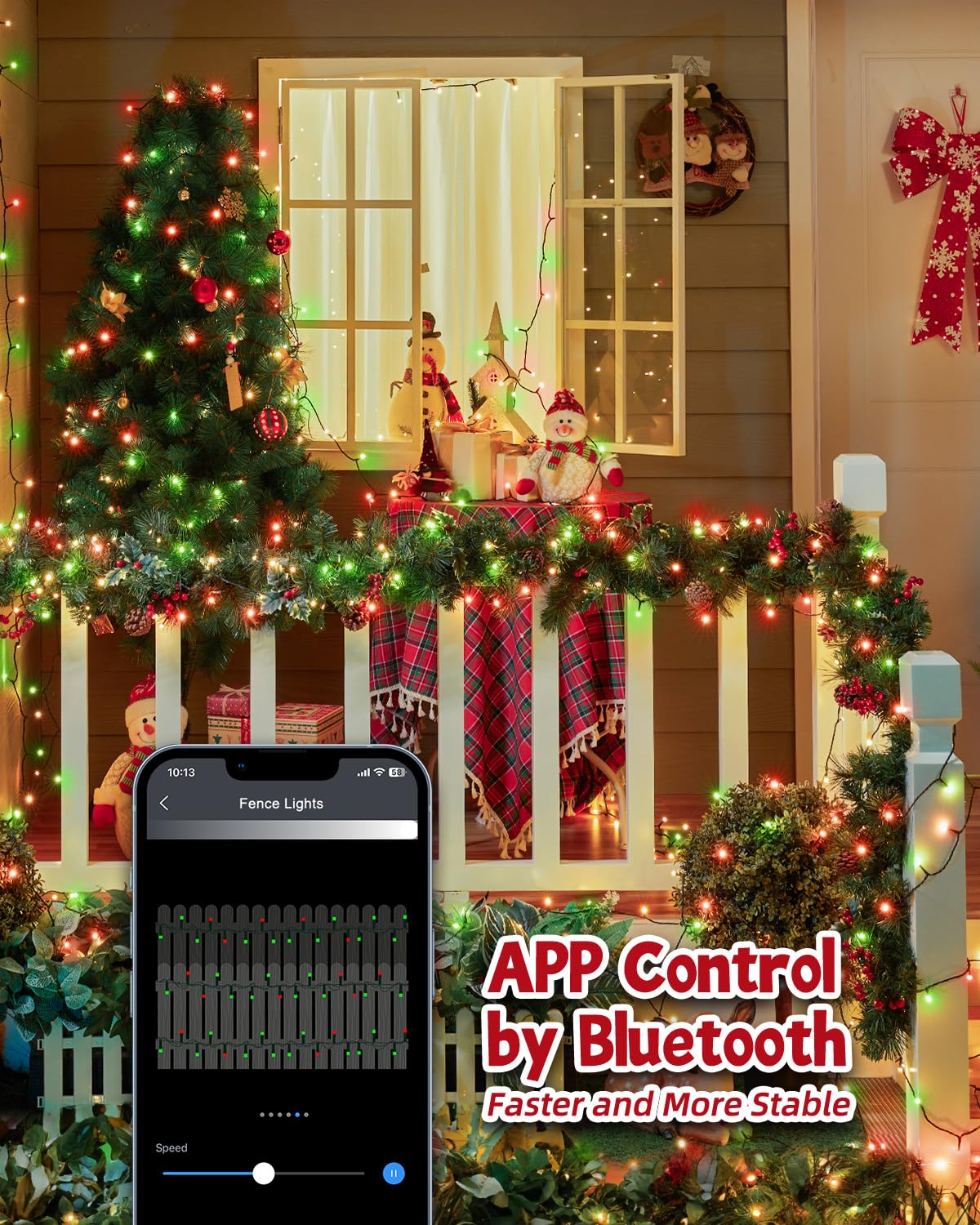 Minetom RGB Color Changing Christmas Lights, 165Ft, 500 LED, App Control, Multicolor, Model RKPO-UL2400500IP44-1