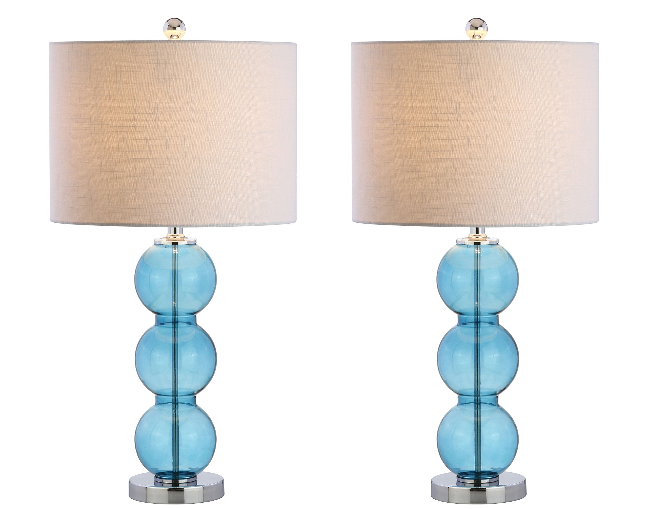 JONATHAN Y JYL1070C-SET2 Set of 2 Table Lamps Bella 27'' Glass Triple-Sphere LED Table Lamp Contemporary Bedside Desk Nightstand