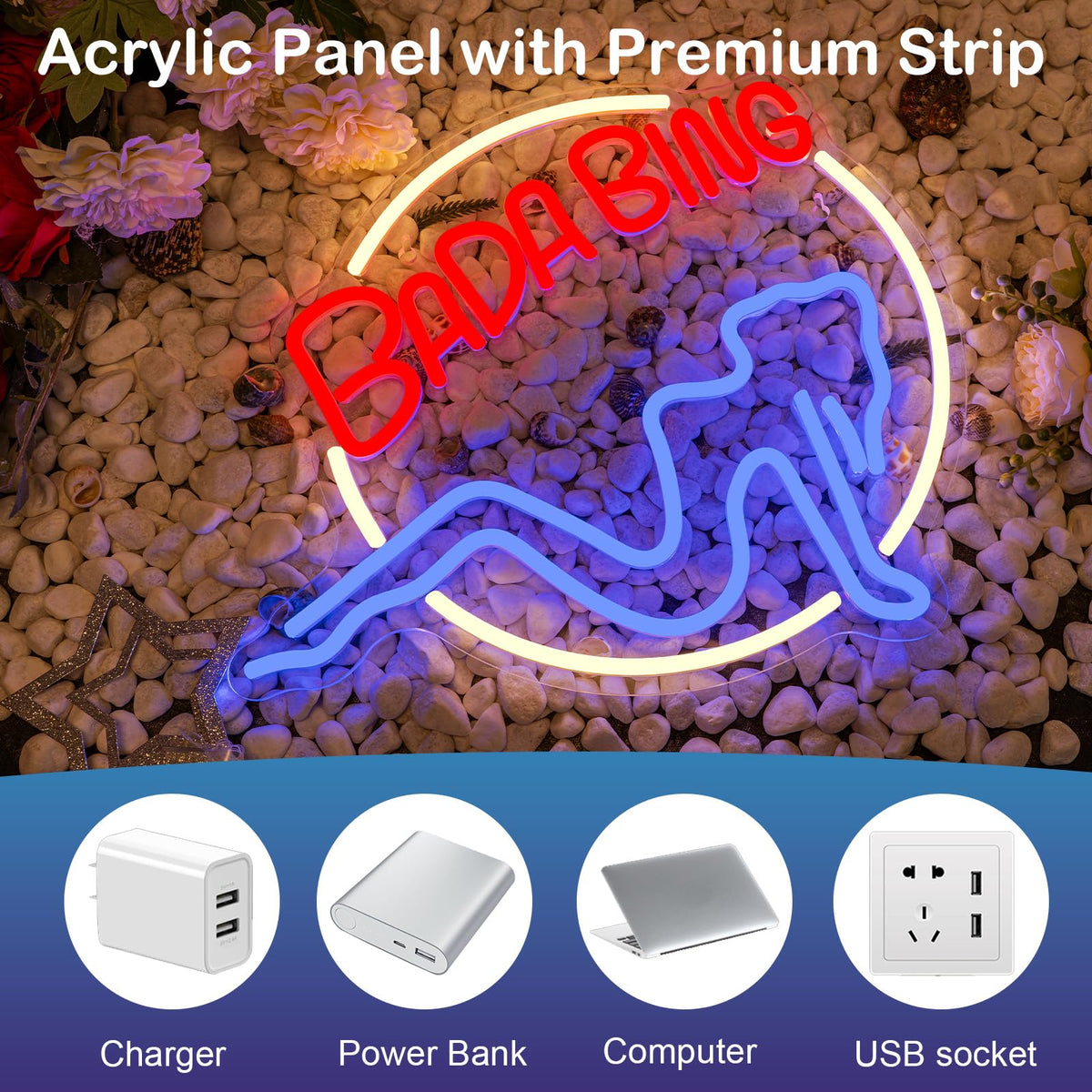 Wanxing Neon Sign - Bada Bing Led Wall Light For Bedroom, Man Cave, Ba ...