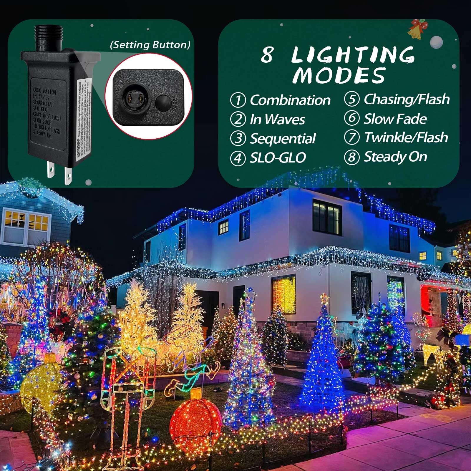 Airoads Replacement LED Transformer 30V 0.12A Power Supply Adapter for Christmas Lights - Black, Model 30V3.6W