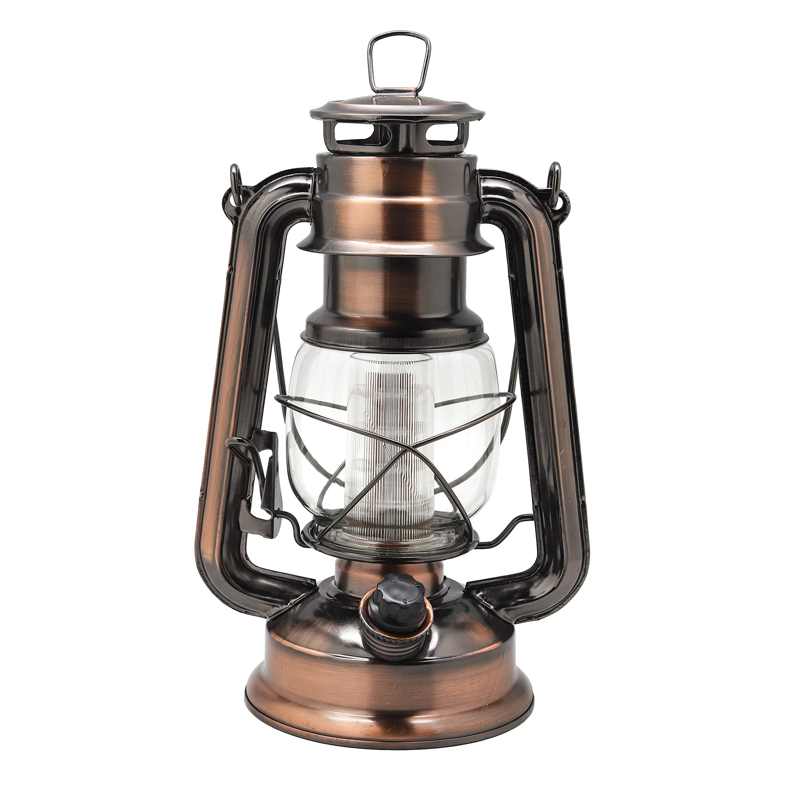 YAKii LED Vintage Lantern - Metal Hanging Hurricane Lantern, 12 LEDs, Dimmer Switch, Cold White, Copper, Model FBA_LP034484218446