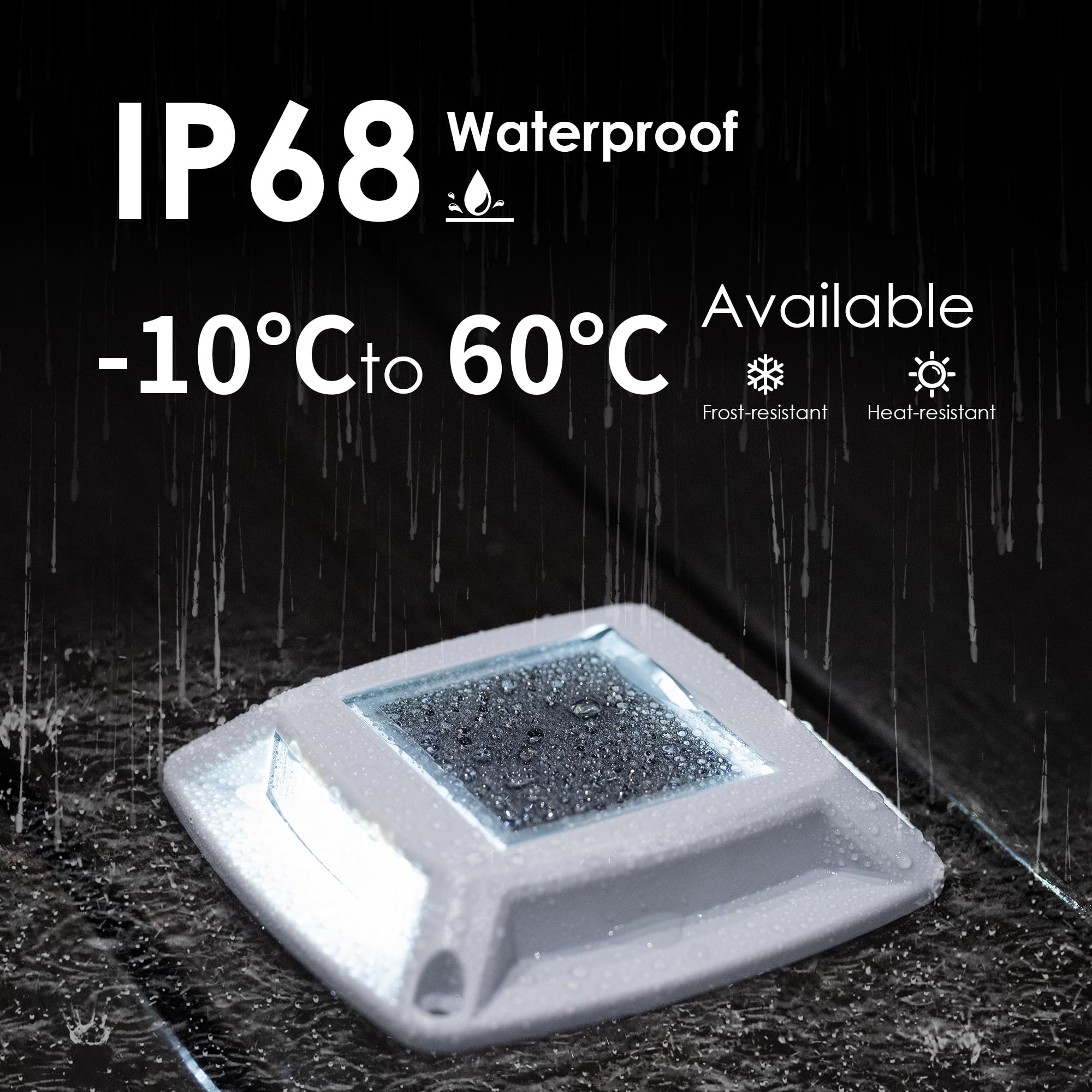 Sunflickt Solar Dock Lights Driveway Deck Lights, 16-Pack Outdoor Marine Lights Solar Powered Ip68 Waterproof For Pathway Walkway Step Stair Pool Marking Warning (White)