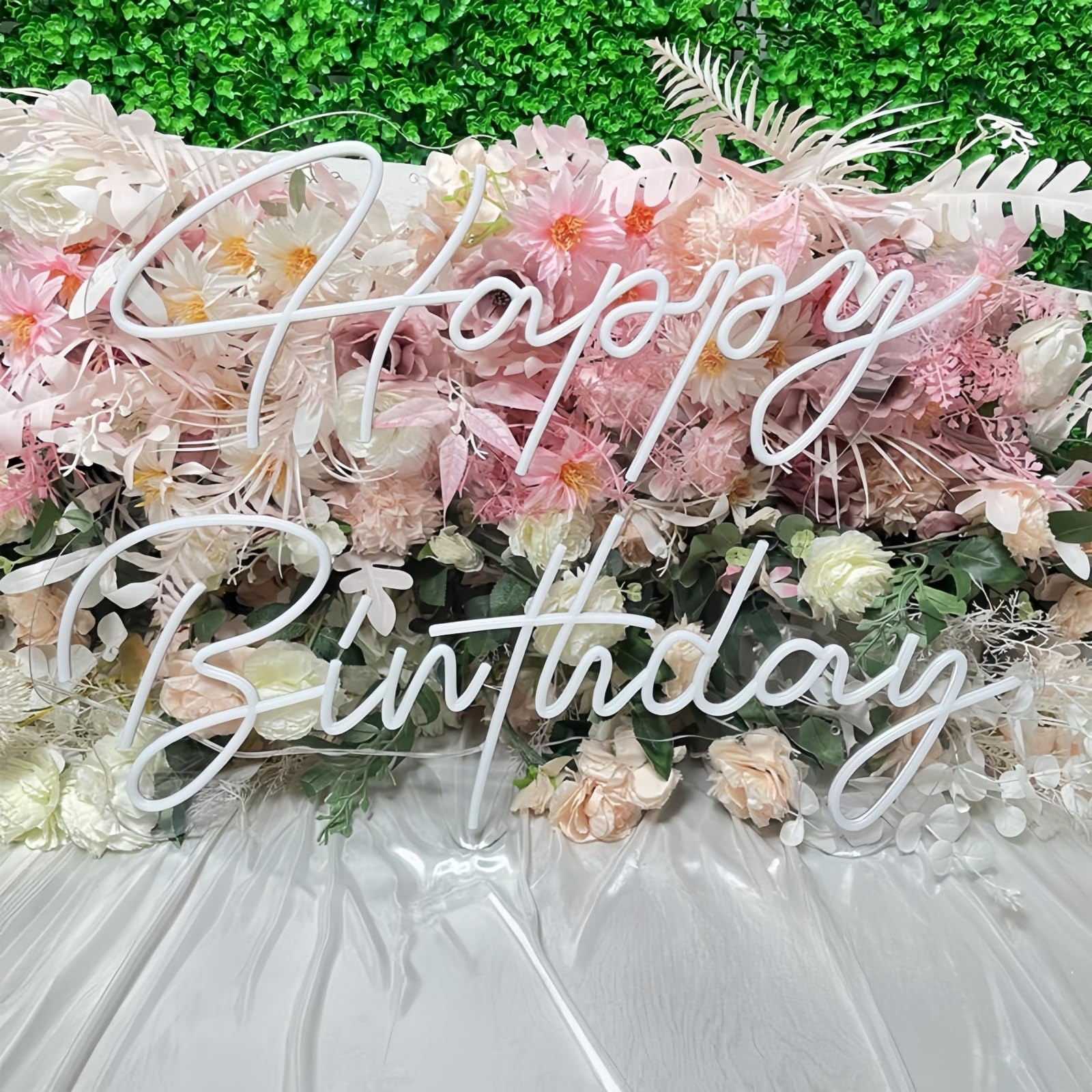 Ulalaza LED Neon Sign Night Light - Happy Birthday Art Decoration - Acrylic - 16.5inx9.1in - USB Powered for Home, Bar, Wedding, Party