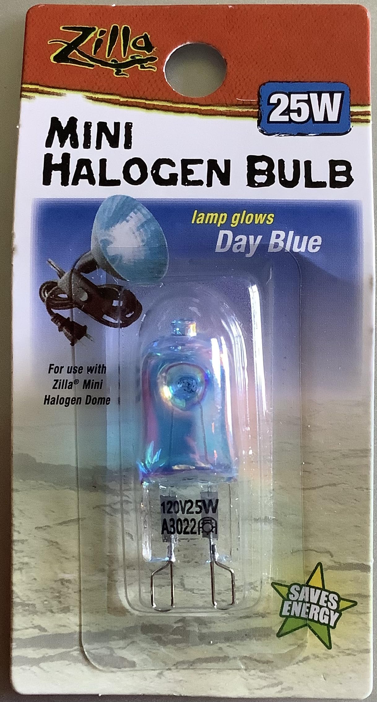 Zilla Mini Halogen Lamp Reptile Bulb, 25-Watt, Day Blue (3 Pack)