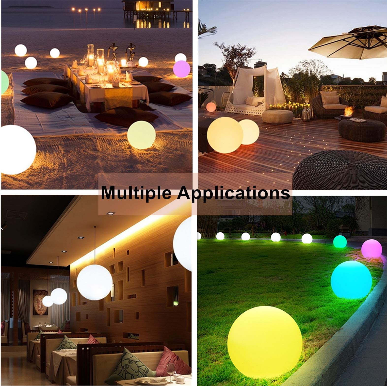 Borelor Led Globe Light - 8-Inch Rechargeable Remote Control Night Light, 16 Rgb Colors, Purple For Indoor/Outdoor Home/Party Decoration