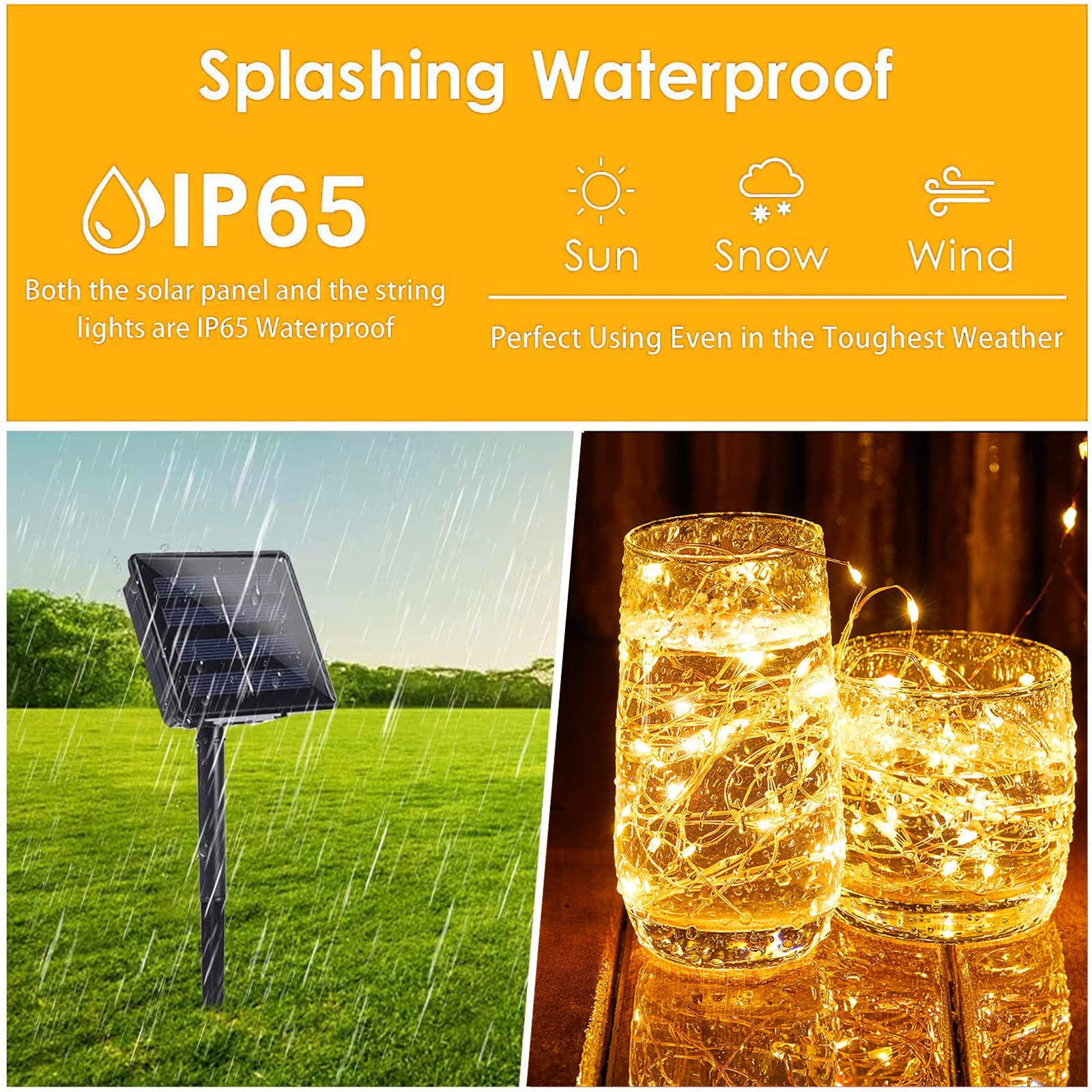 Solar String Lights Outdoor, 4 Pack 160Ft 400 Led Solar Twinkle Lights For Outside Waterproof Copper Wire With 8 Modes Solar Fai