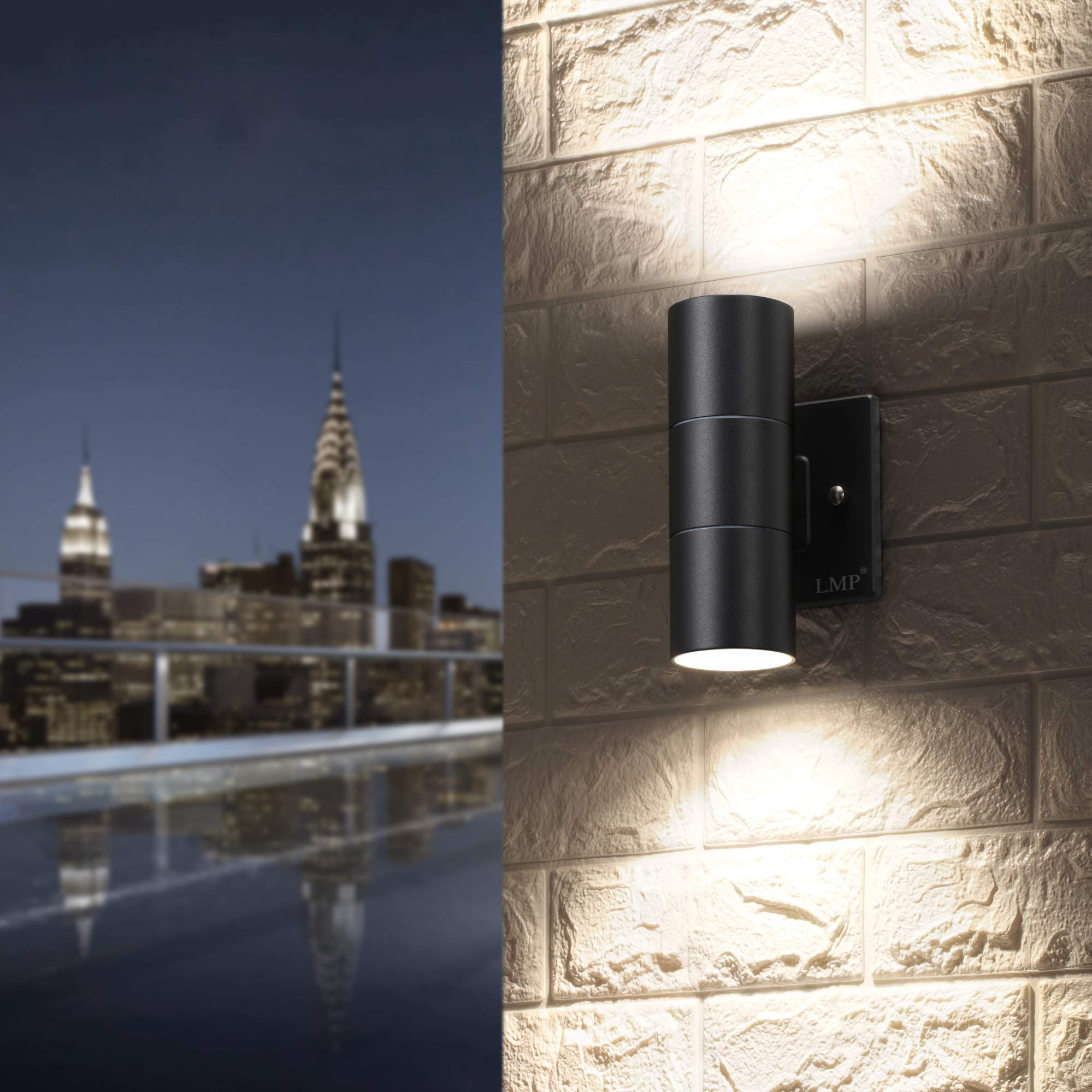 LMP Modern Outdoor Wall Light, Black Aluminum Finish, 2 Pack, Model ZY-B1005BLACK2